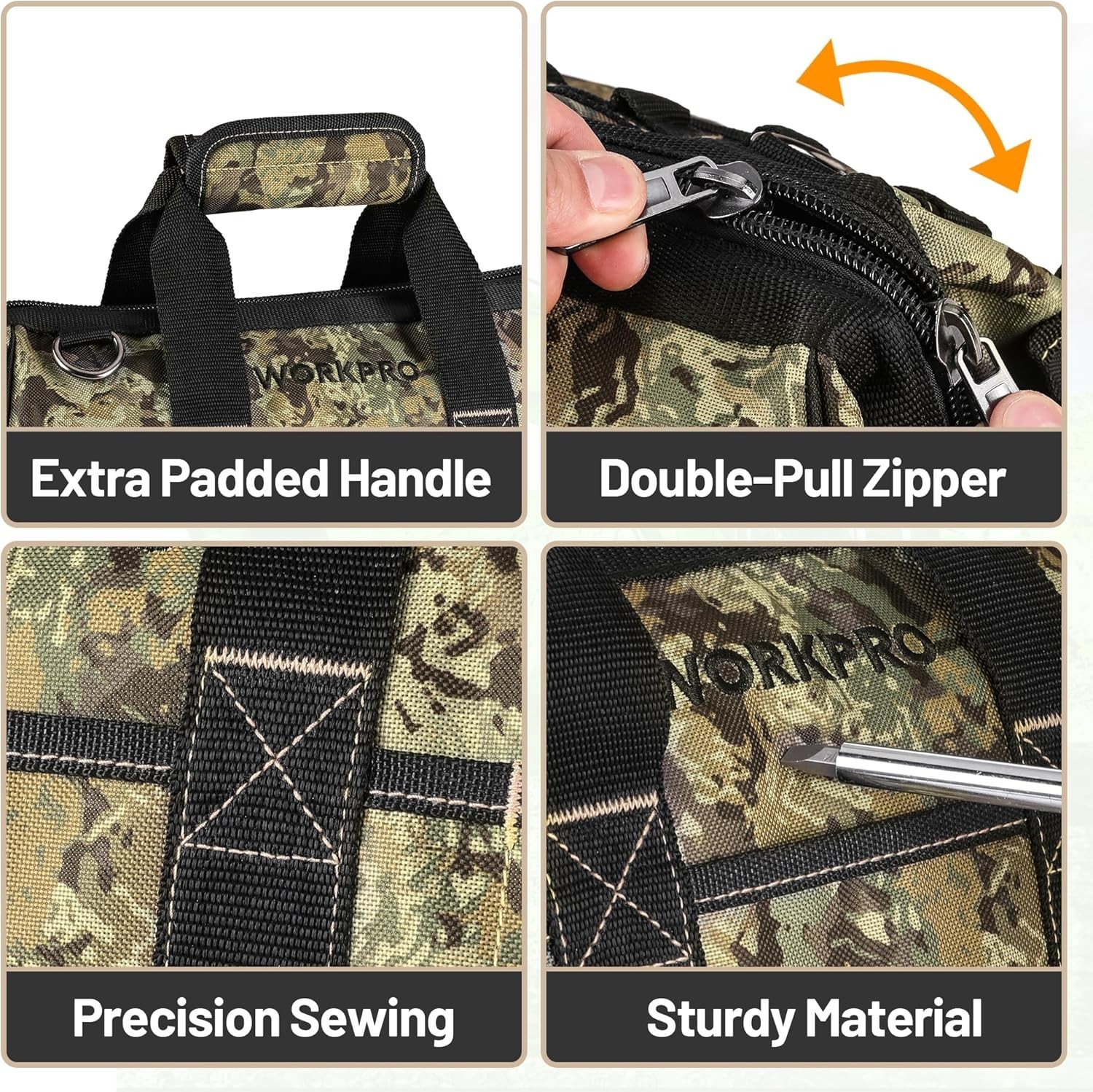 Adjustable Shoulder Strap Tool Bag with Waterproof Design and 33 lbs Capacity