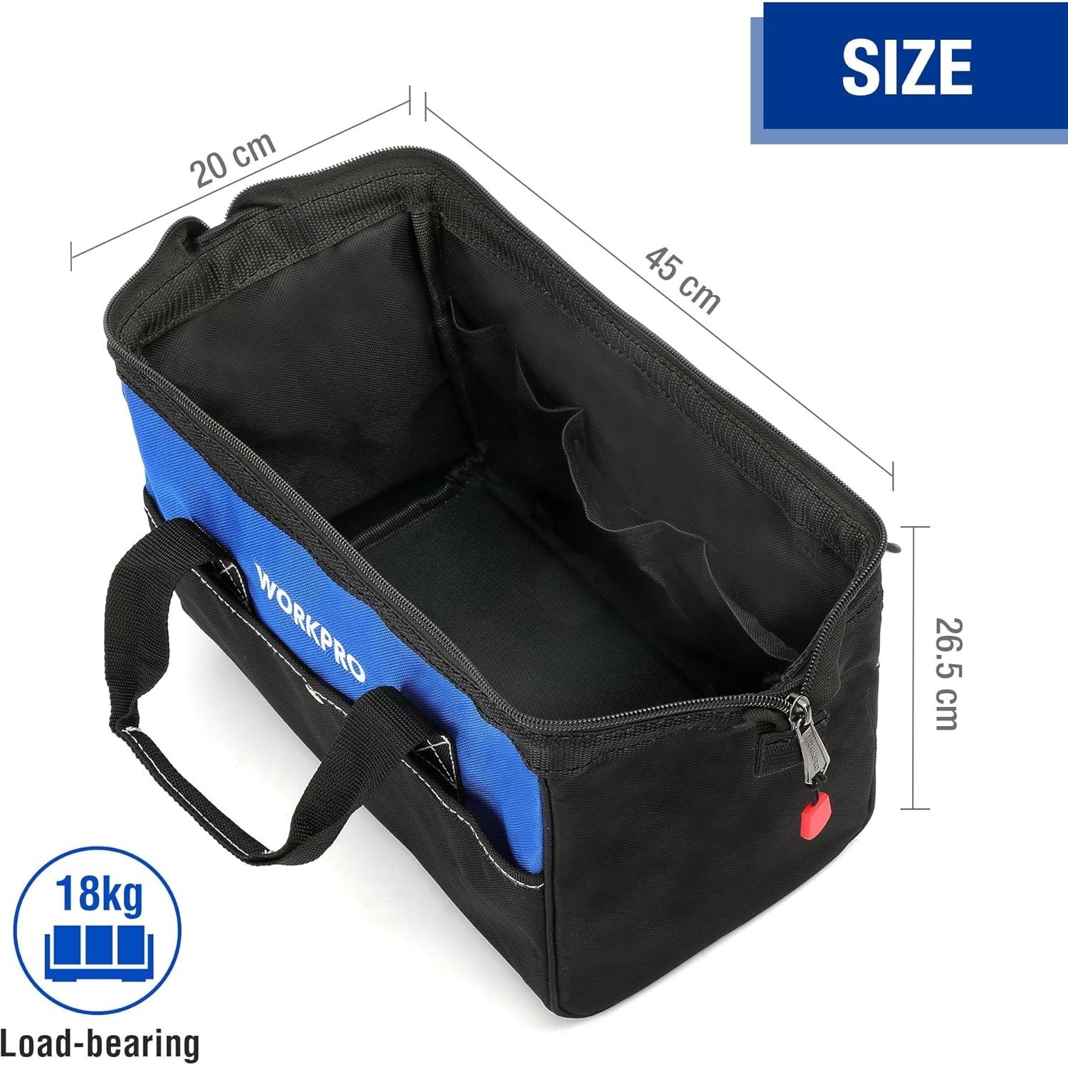 18-inch Sturdy Canvas Tool Bag with Adjustable Strap for Easy Access