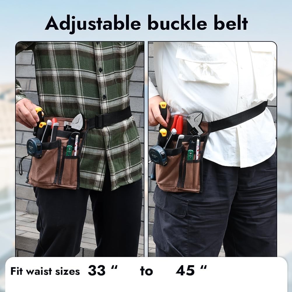 5-Pocket Tool Belt for Men, Durable Canvas Construction, Adjustable Belt, Uti…