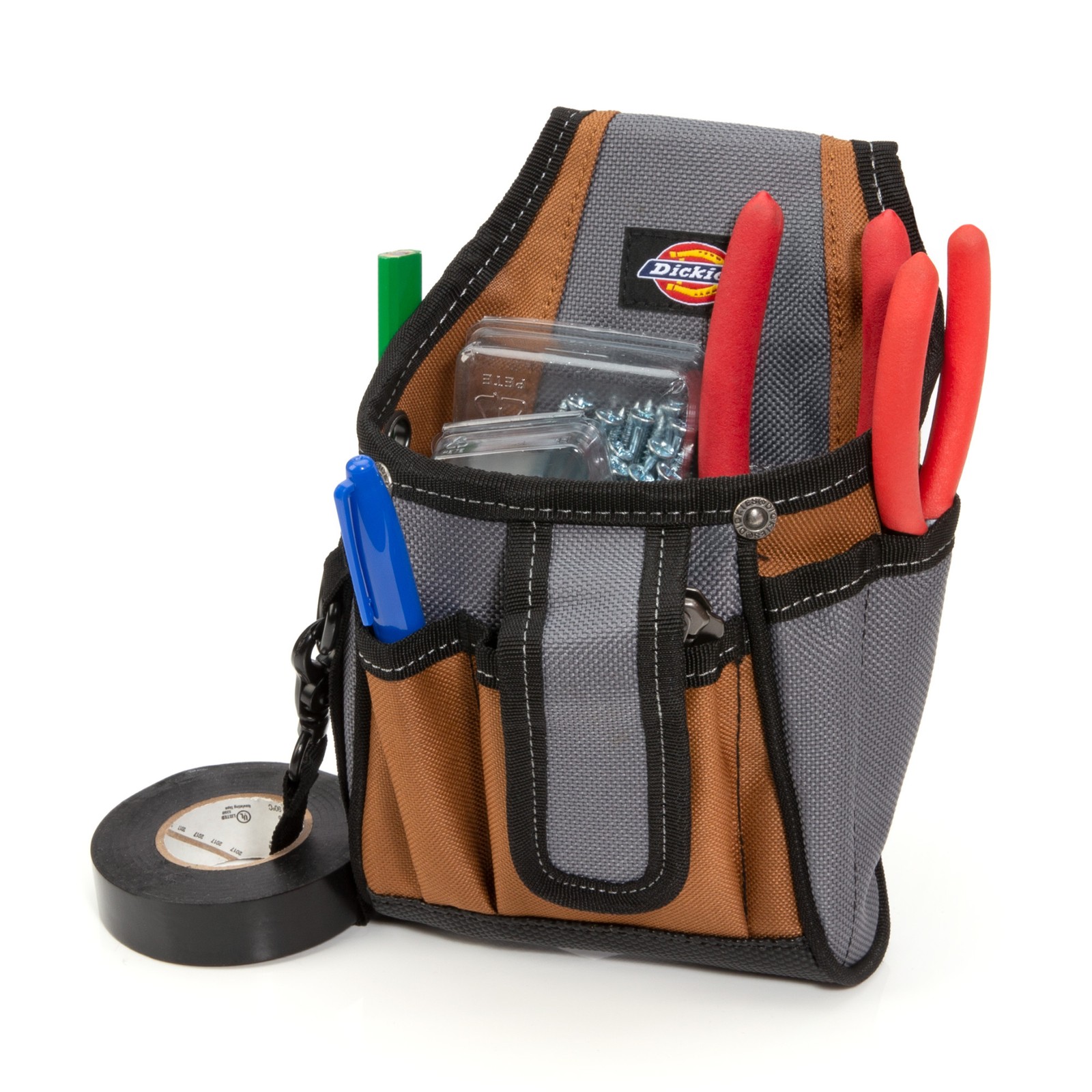 Tech Tool Belt Pouch 7 Pocket with Tape Tether Dickies 57098