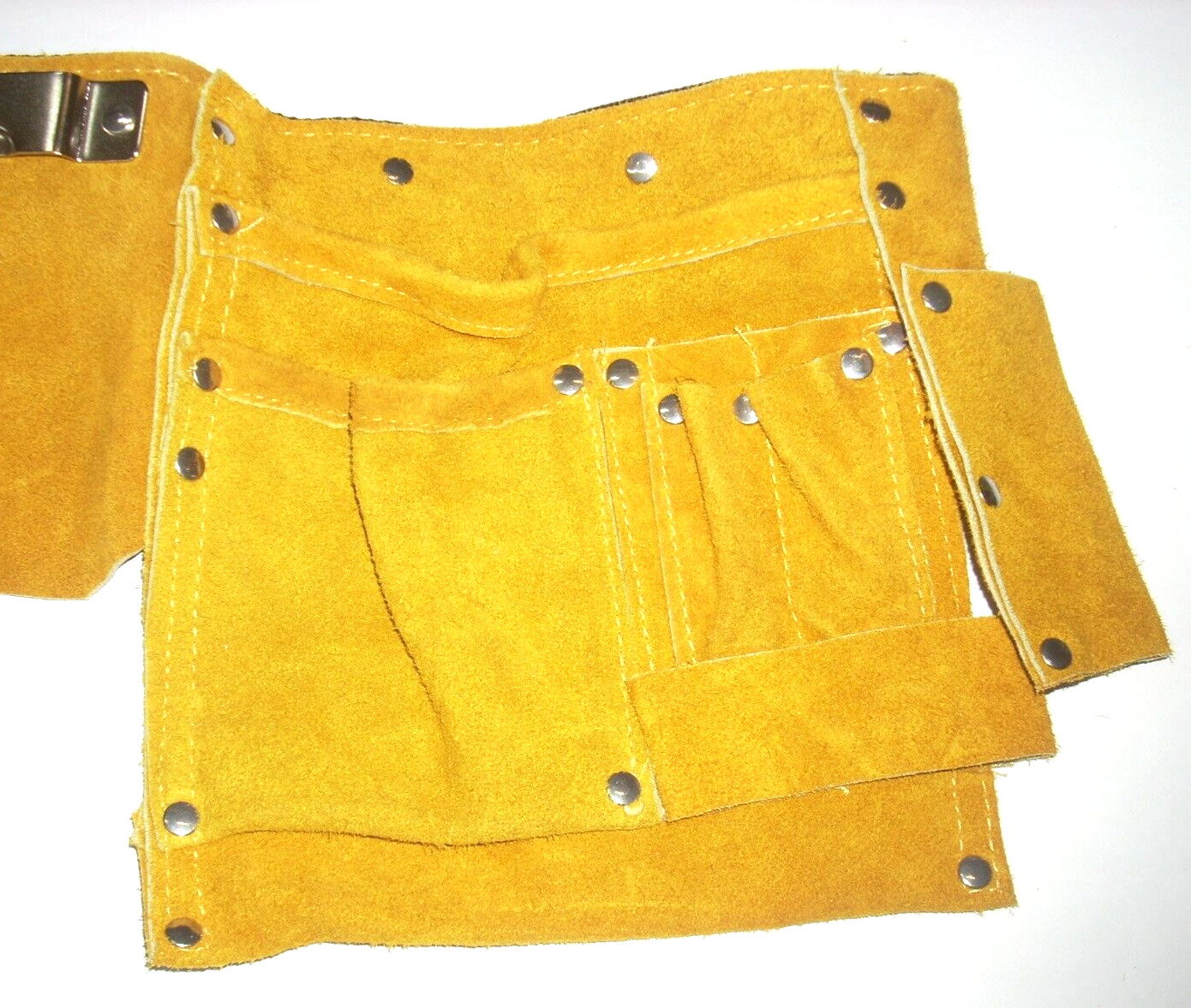 Leather Tool Belt 14 Pockets Straps 20 in W x 8 in H w Adjustable Belt 46″ Long