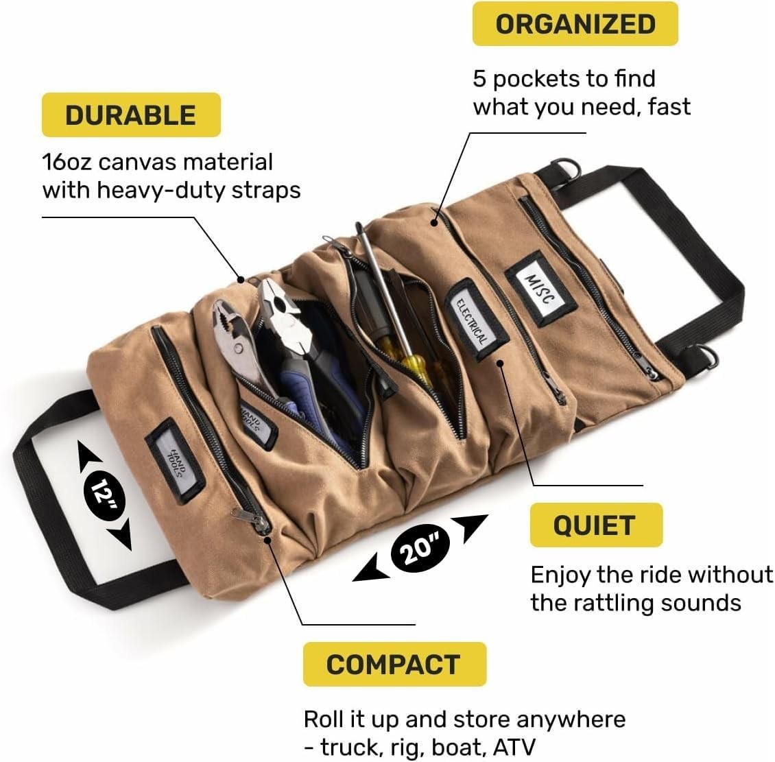 Official Legacy Tool Roll Bag – Stylish 5-Pocket Tool Storage for Professionals