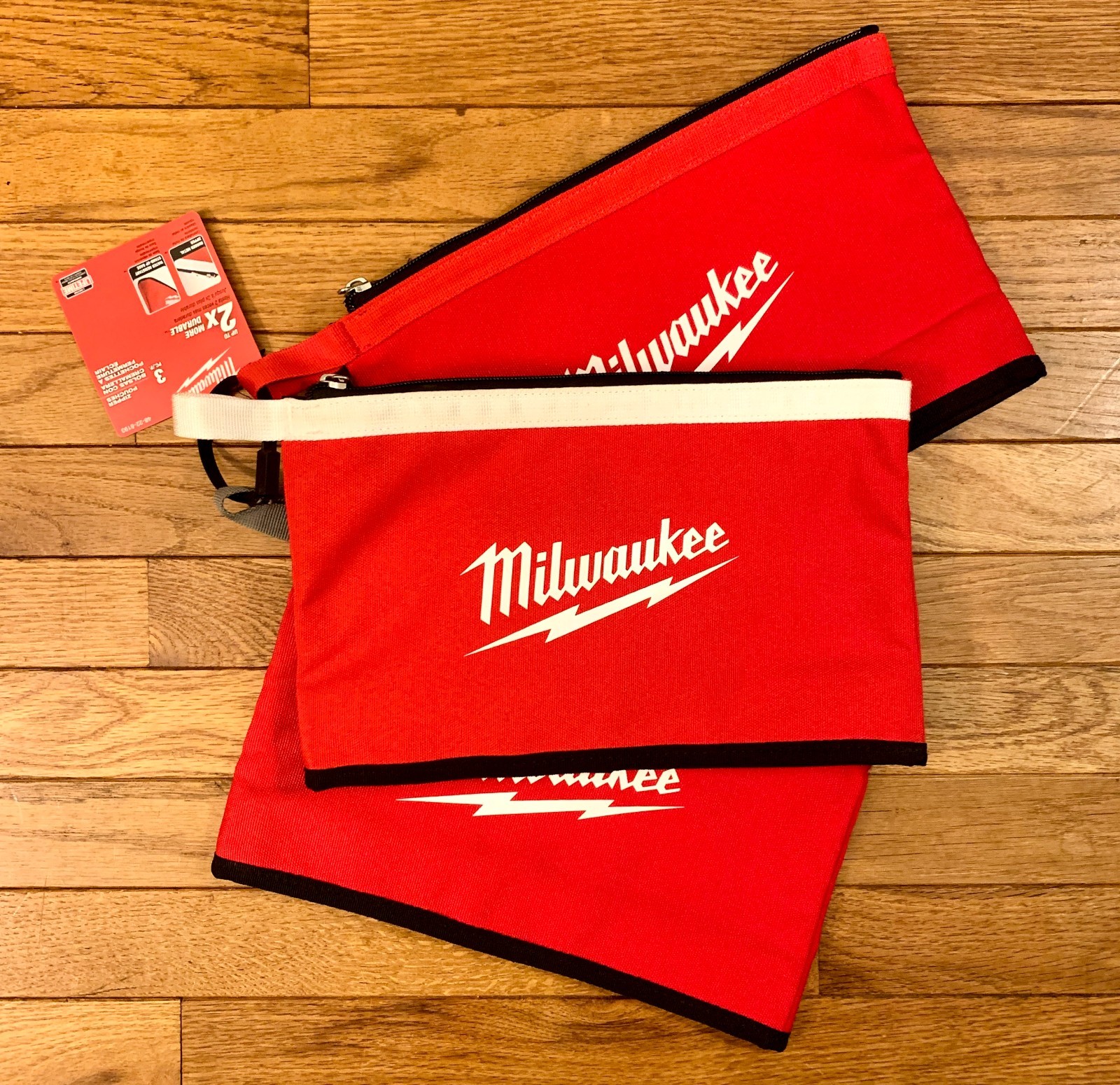 BRAND NEW MILWAUKEE HEAVY-DUTY ZIPPER POUCHES 3-Pack 48-22-8193