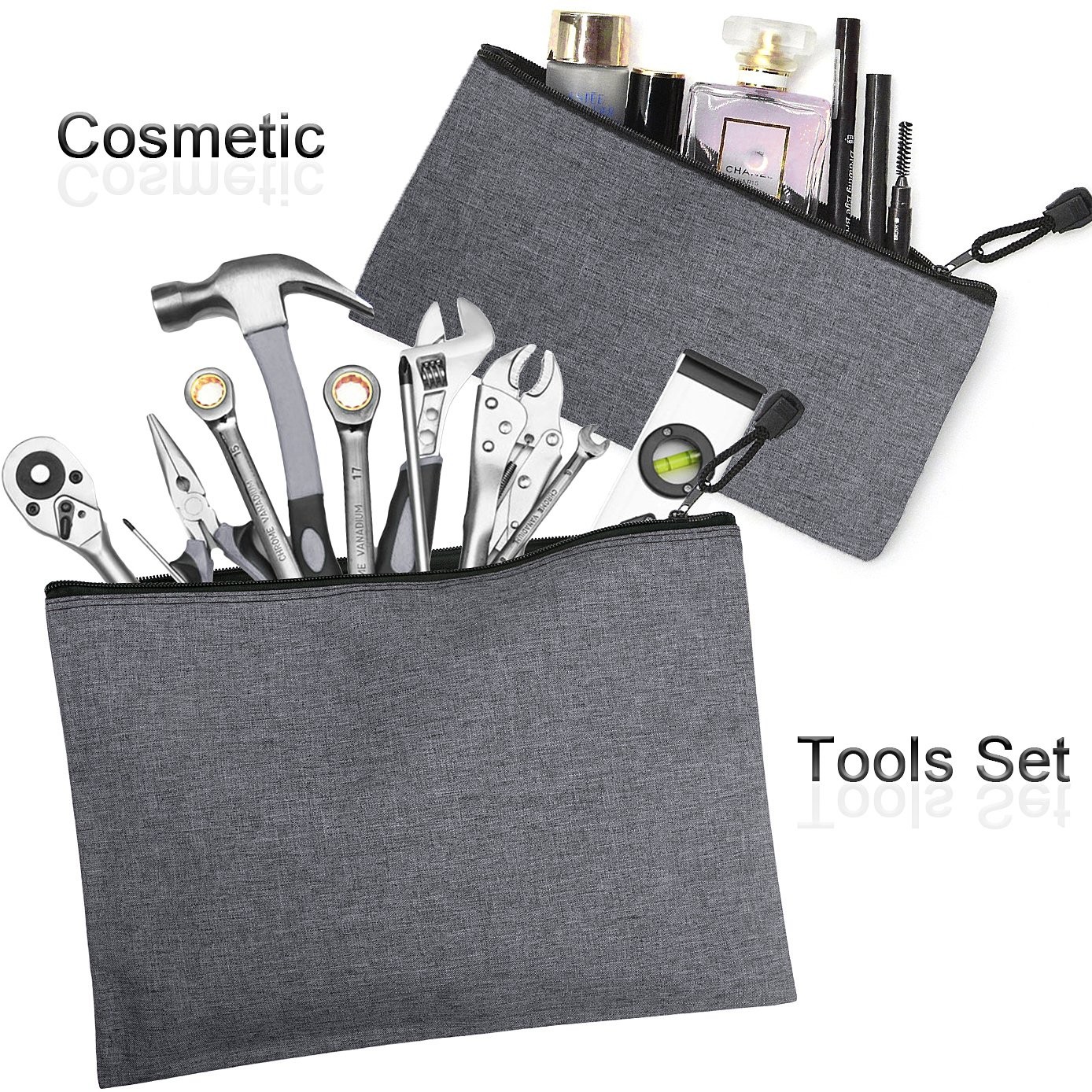 5 Pack Canvas Zipper Tool Bag Set – 5 Sizes B4 A4 B5 A5 B6, Heavy Duty Waterp…