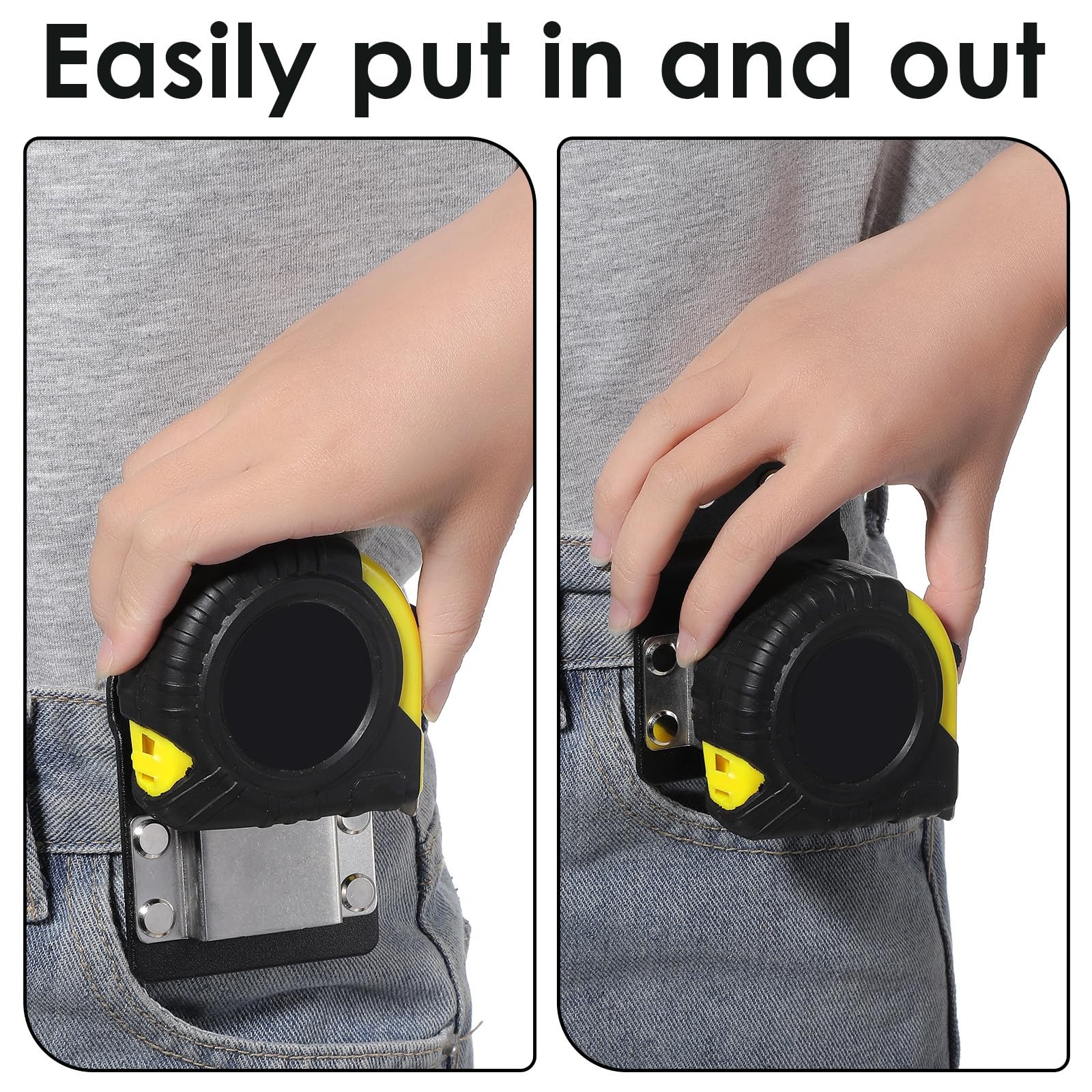 3 PCS Black HeavyDuty Tape Measure Clip Holder Low Profile Fits 2 Inch Belt