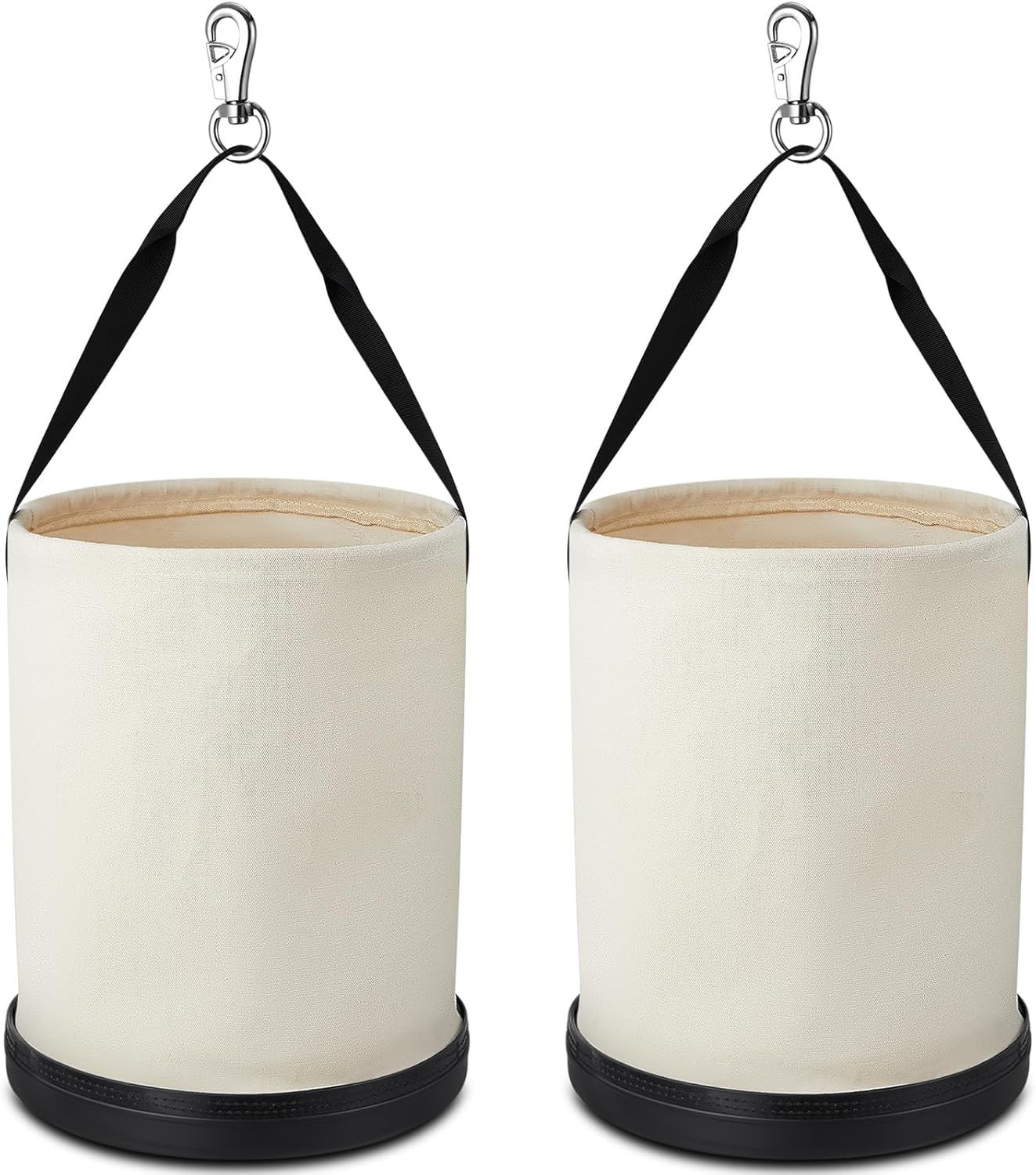 2 Pack 15″ X 12″ Canvas Tool Bucket Bag, Heavy Duty 150 Lbs Load Capacity, Truck