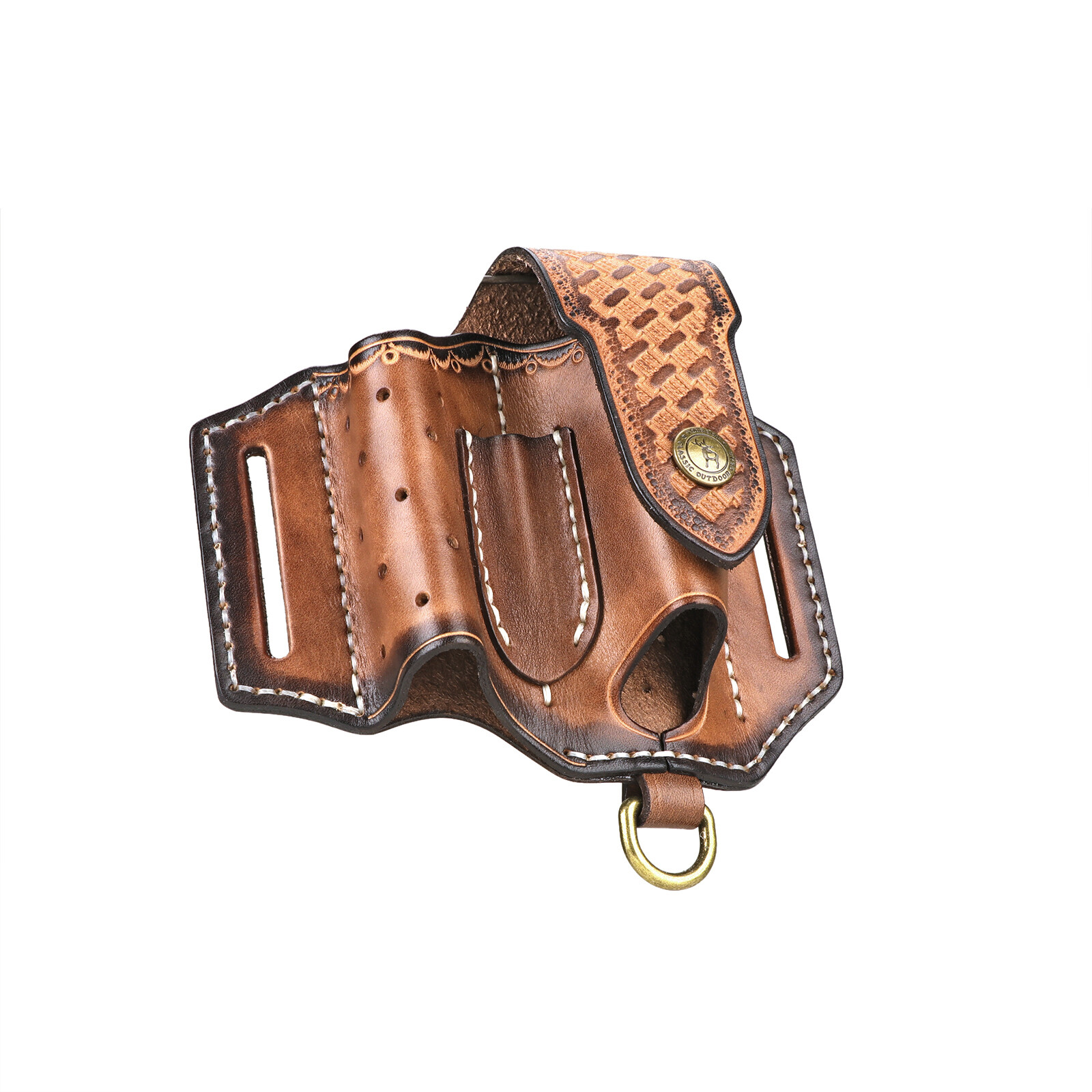 Leather 4 in 1 Knife Sheath EDC Pliers Belt Holder Pouch Multitool Case