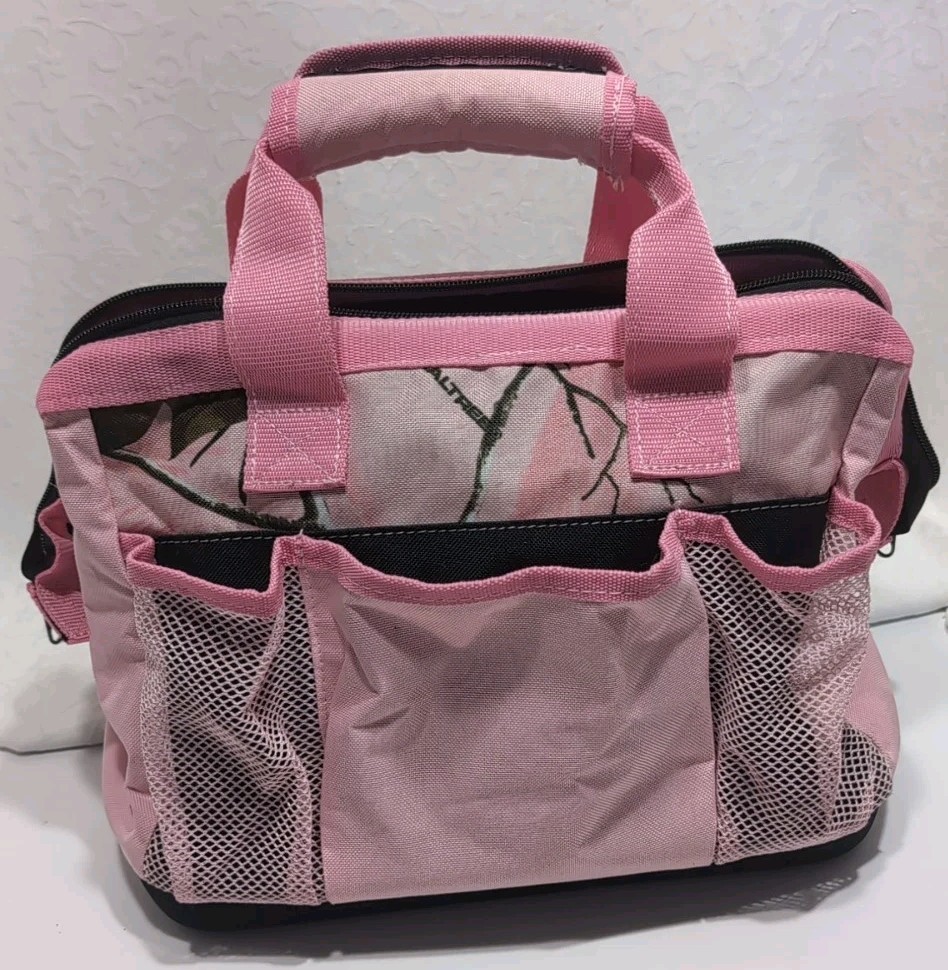 Realtree AP Pink Camouflage 12″ Canvas Tool Bag Zippered Gate Mouth Unused