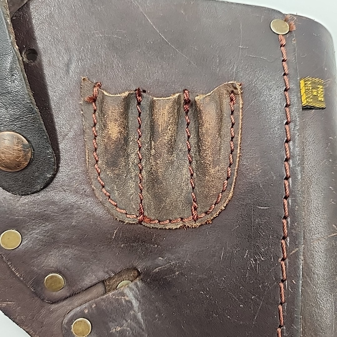 Vtg DeWalt Leather Drill Holster Pouch for Carpenter Electric Tool Belt CC-411DW