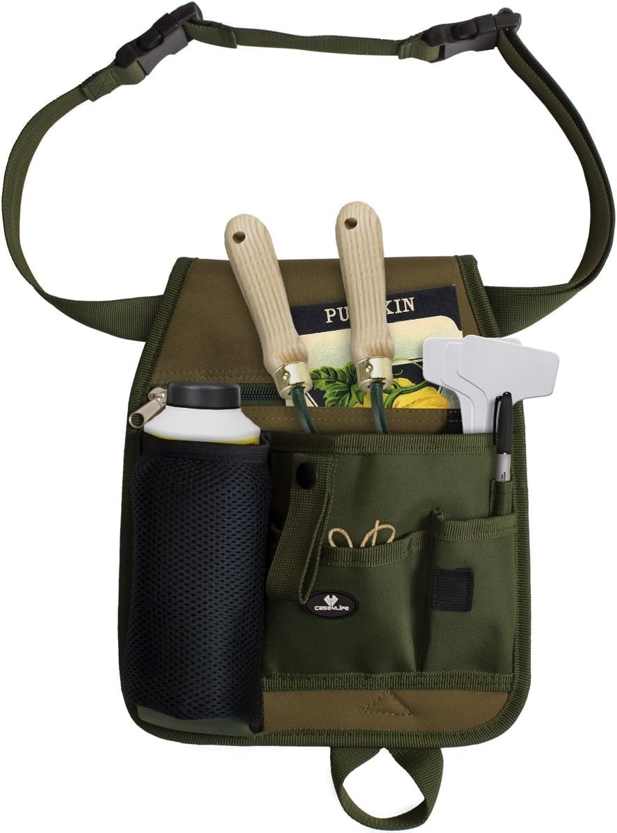 Handy Organizer Garden Tool Pouch – Unisex Utility Belt 44 inches, Green