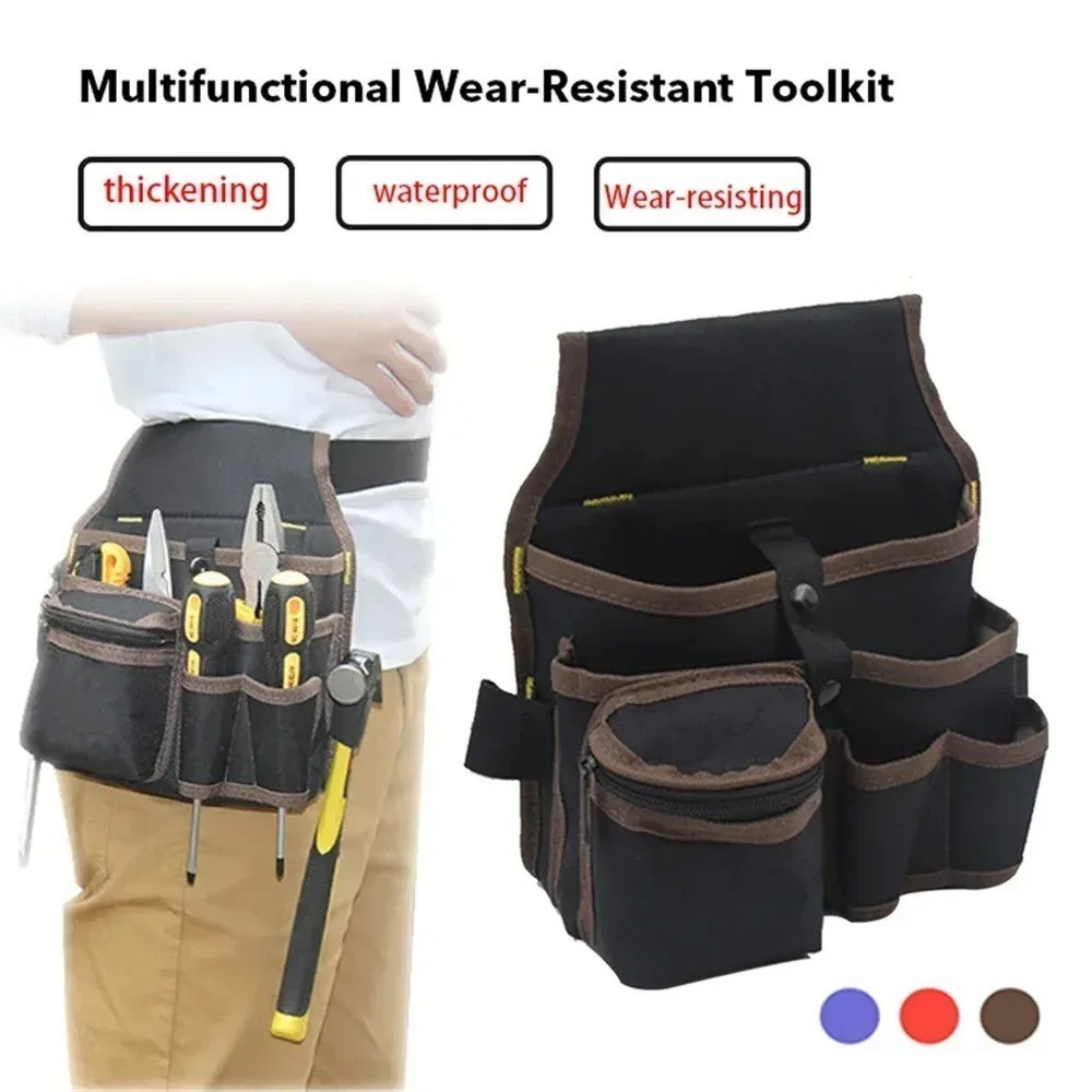 Electrician Waist Pocket Belt Tool Pouch Bag, Hardware Toolkit Work Organizer