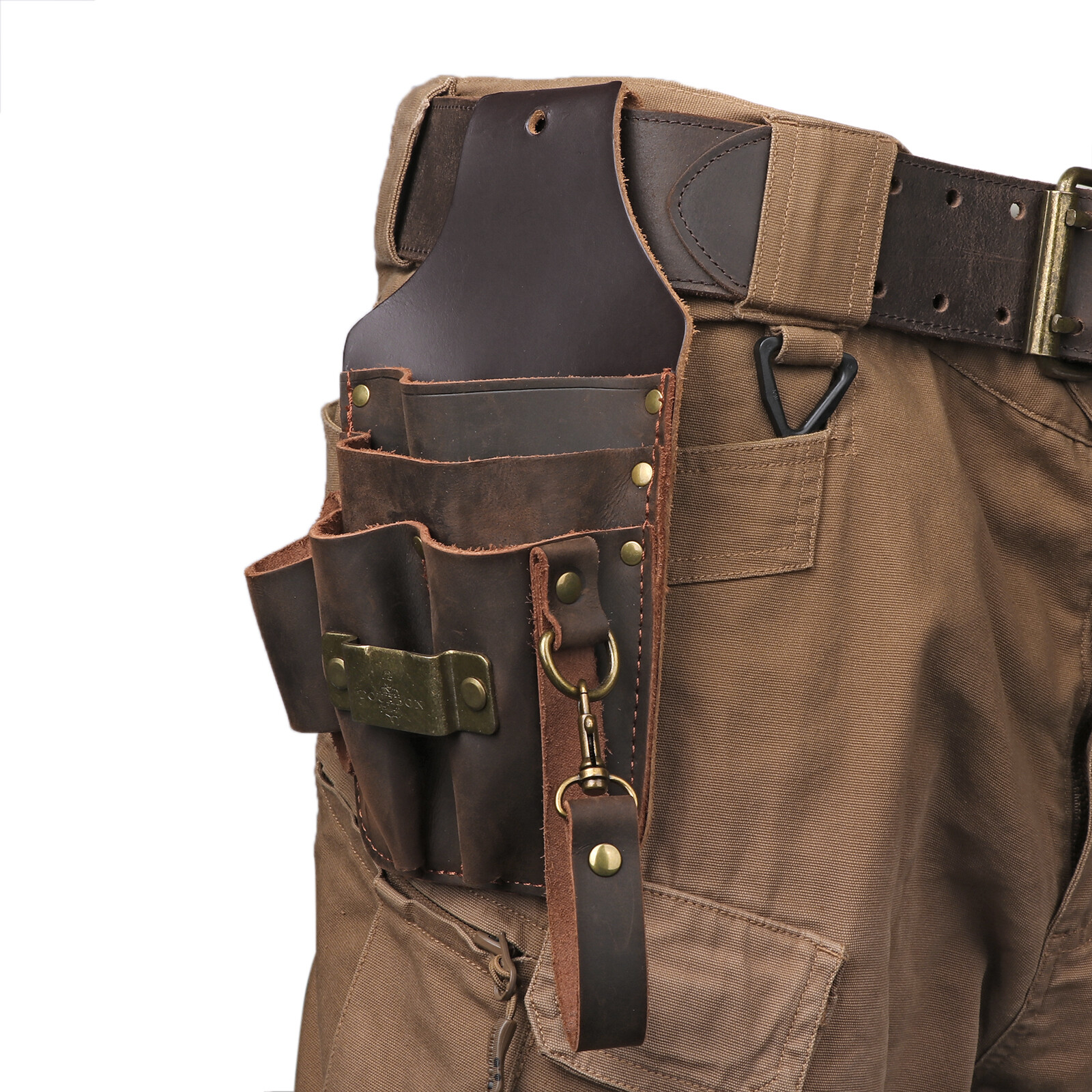 Tourbon Leather Tool Holster Electric Tape Thong Tunnel Pouch 5 in 1 Belt Holder