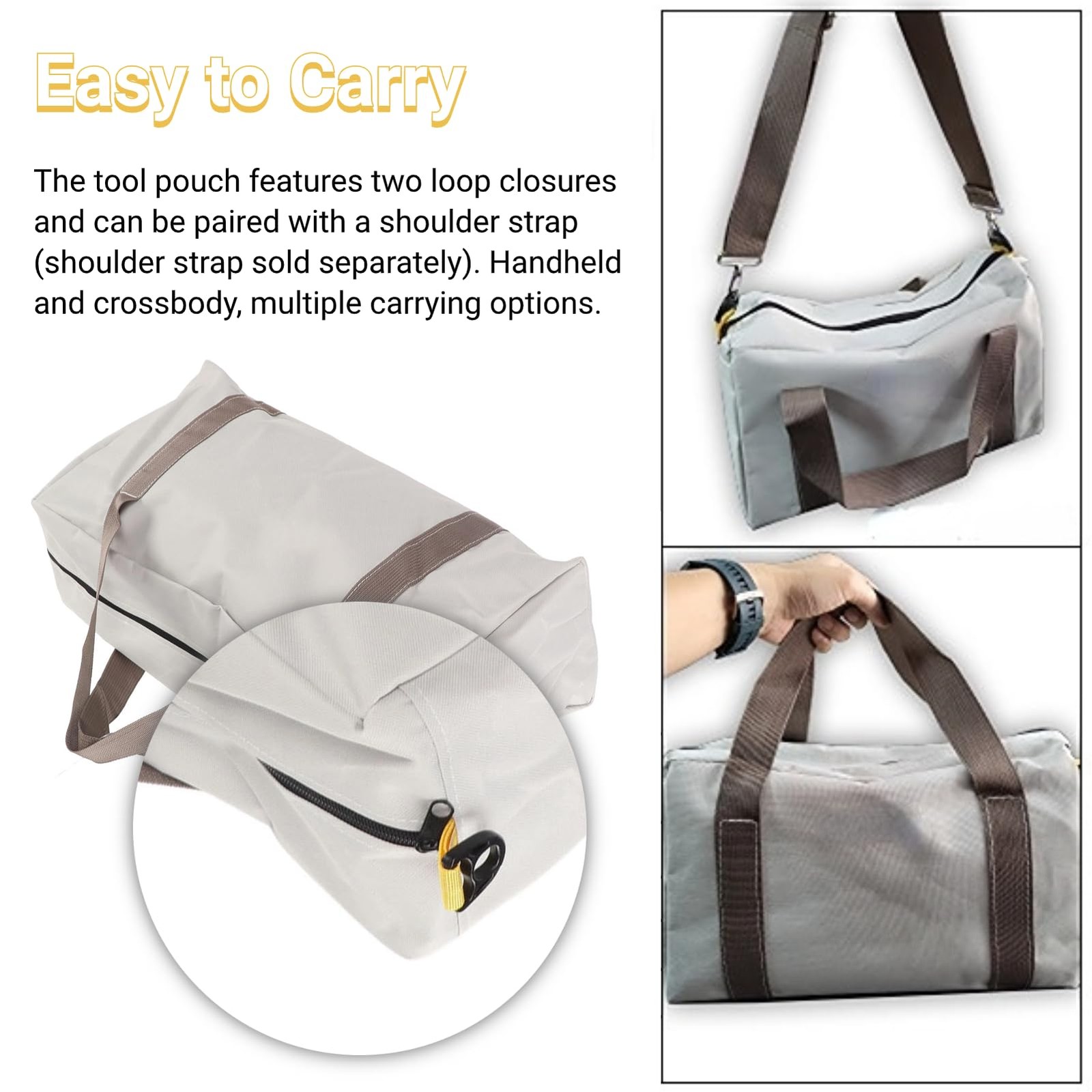 Tool Bag Large Capacity Storage Wear Portable Universal Wide Mouth 20 Inch