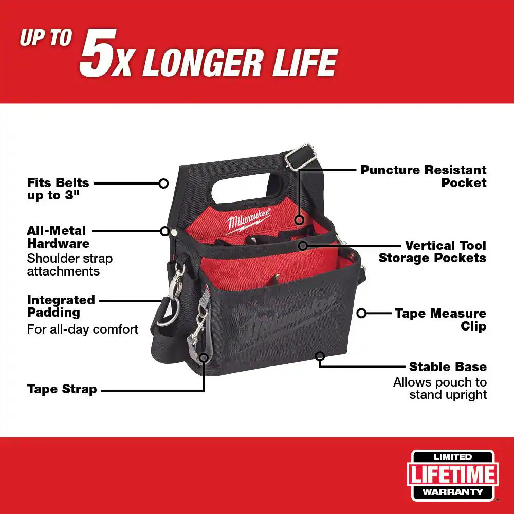 15-Pocket Electricians Tool Pouch/Holster with Quick Adjust Belt and 11-In-1 Mul
