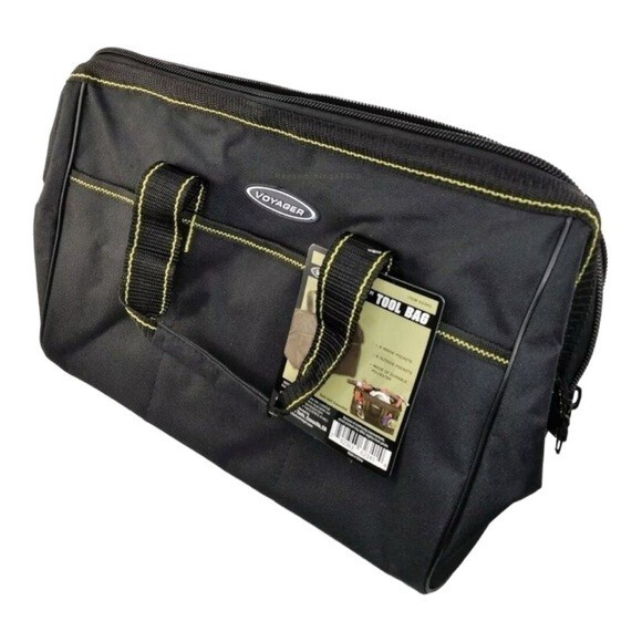 Unisex Voyager Heavy Duty Canvas Tool Bag Tote 15x10x9 Black New