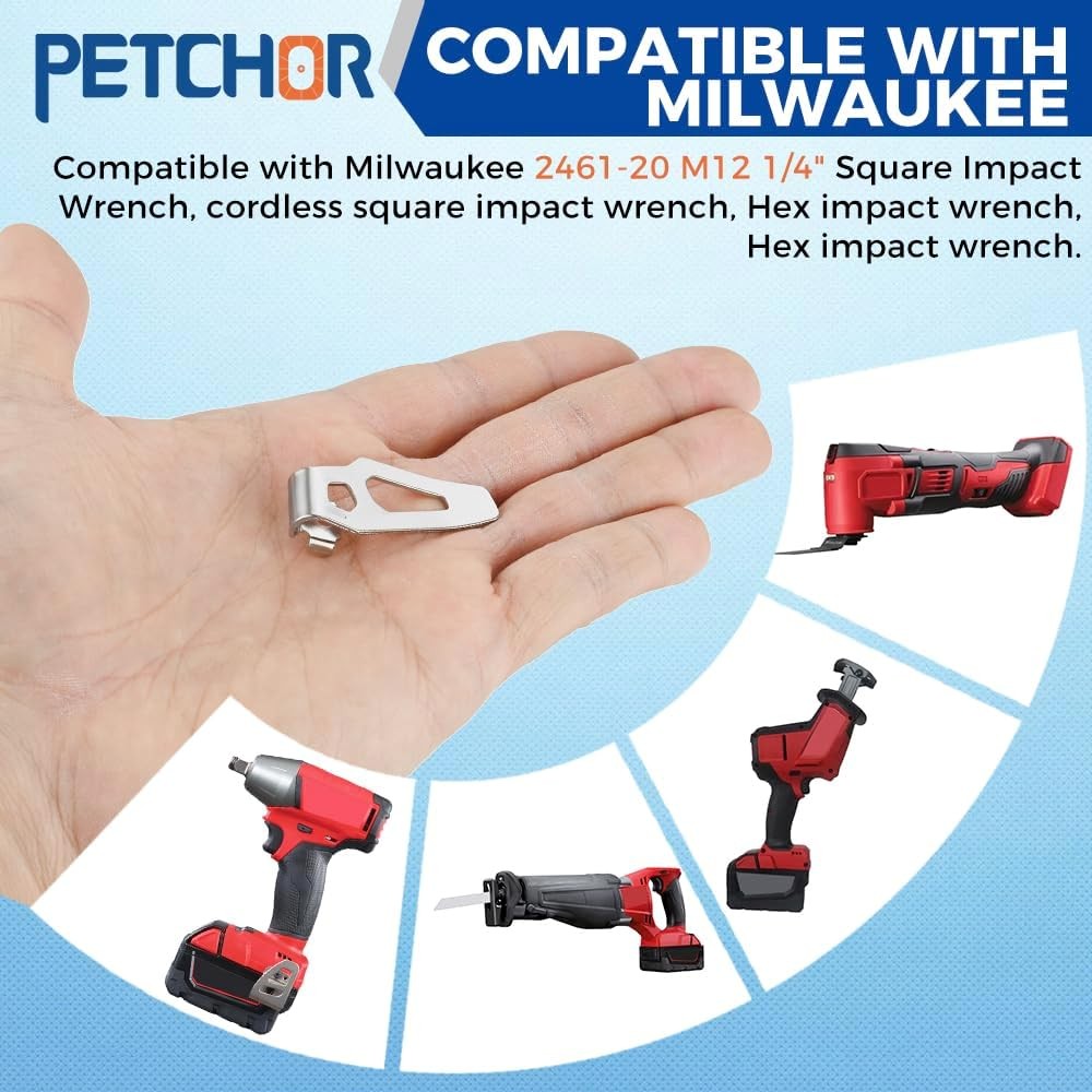 42-70-0490 48-67-0010 Belt Clip Hook with Screws for Milwaukee M12 Impact Tool