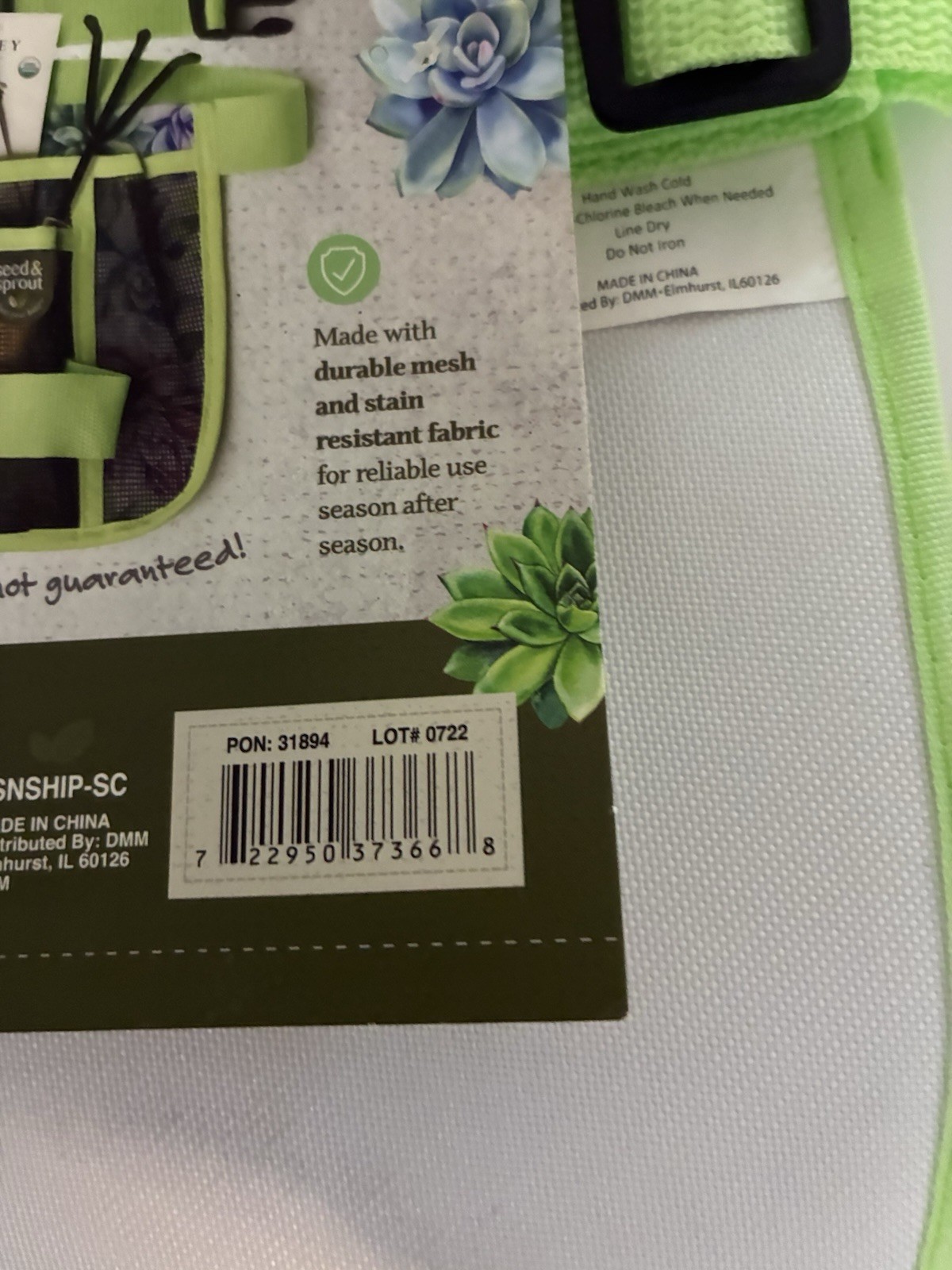 Seed & Sprout Gardening Adj Tool Belt, Durable Mesh, Pockets , Util. Conn NEW