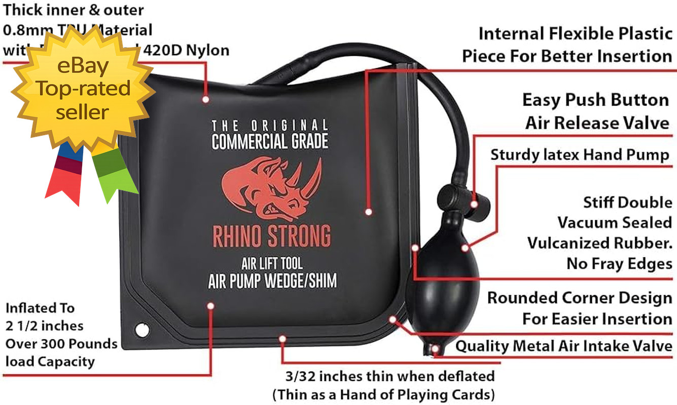 Air Wedge Bag Pump 3 Piece Inflatable Shim Leveling Alignment Tool Set Kit