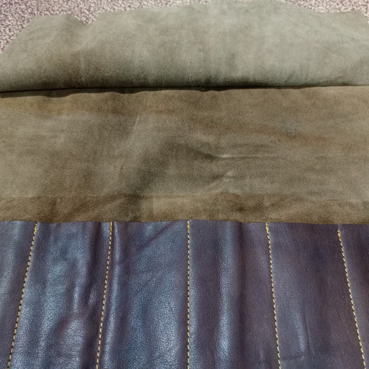 Brown Leather Tool Roll with Antique Worn look Finish 7 Tool Pockets
