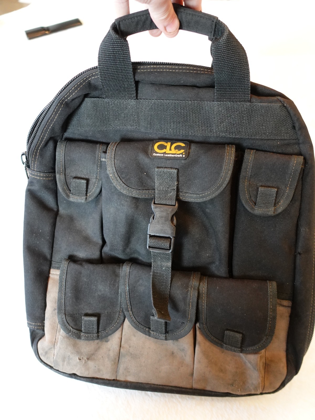 CLC Electricians Backpack Tool Bag 1130 Custom Leathercraft Foldout Work Pouch