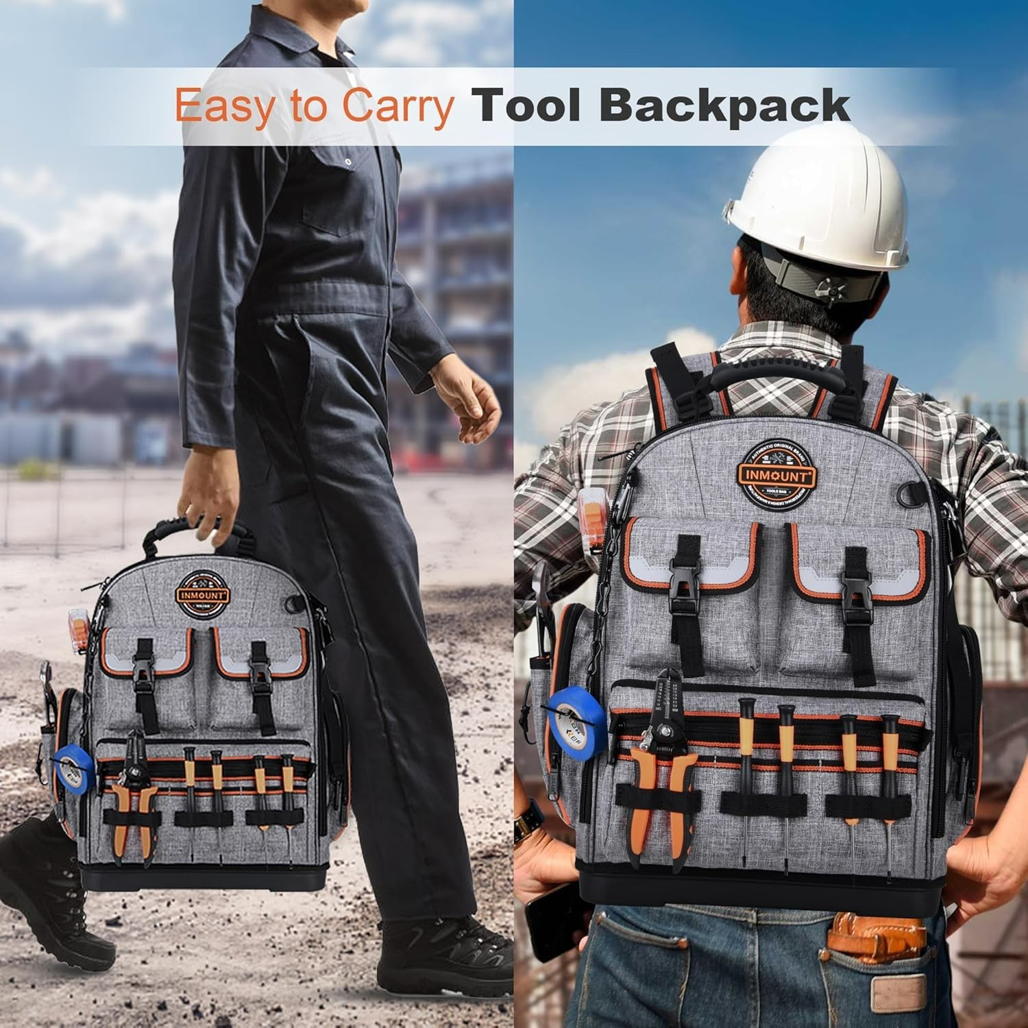 Tool Bag Backpack – Heavy Duty Tool Backpack Water-resistant HVAC Tool Backpa…