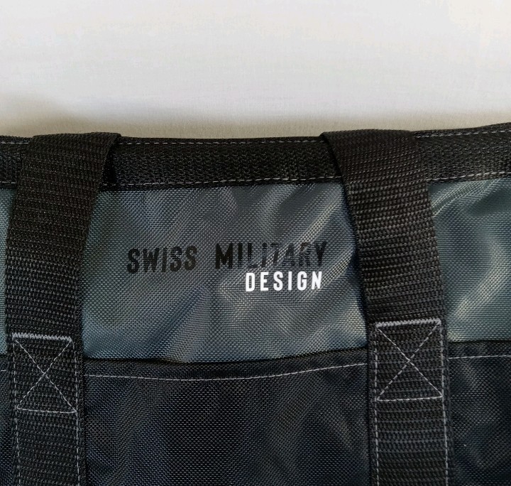 NEW Swiss Military Multi Pocket Tool Satchel Large Black & Gray 16″ Heavy Duty