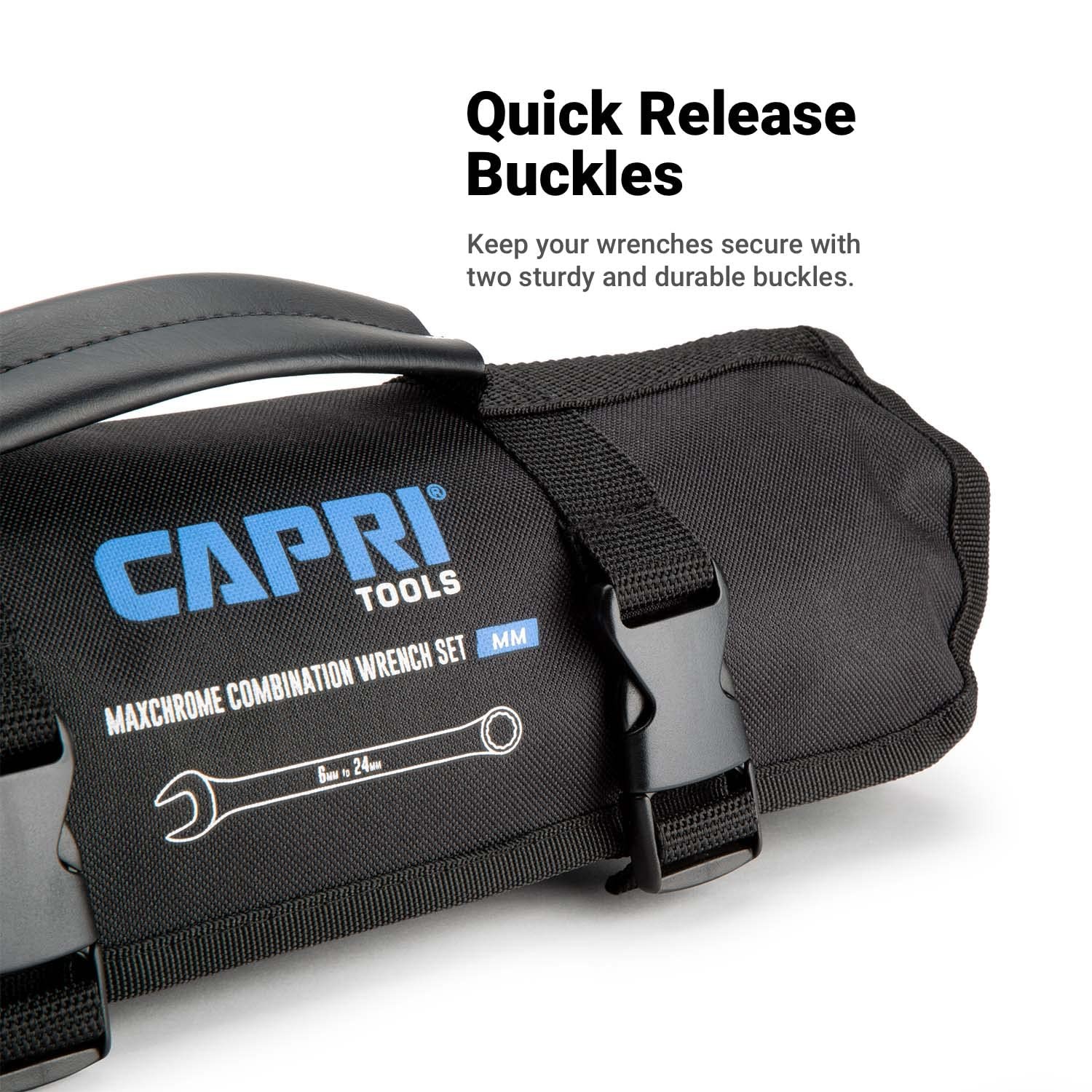 Capri Tools Wrench Roll Up Pouch, Metric, 19 Pockets Standard Pocket, Black