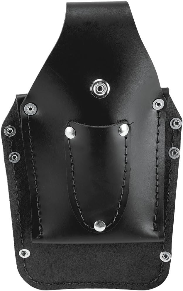 Compact 6-Pocket Leather Tool Pouch with Snap Belt Loop – 5.75 x 2.5 x 10 inches