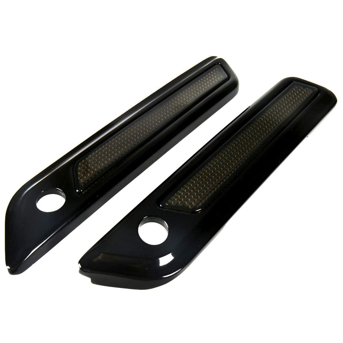 Black Saddlebag Outer Lid Hinge Latch Covers For Harley Touring Electra Road Str