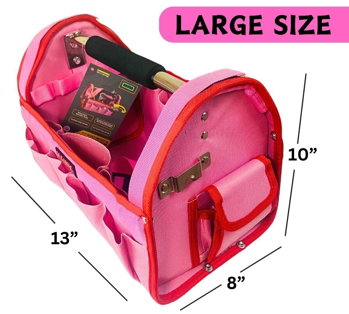 RAVEN 12.5″ Pink Tool Carry-All Tool Bag | Premium Canvas with Multi-Pockets…