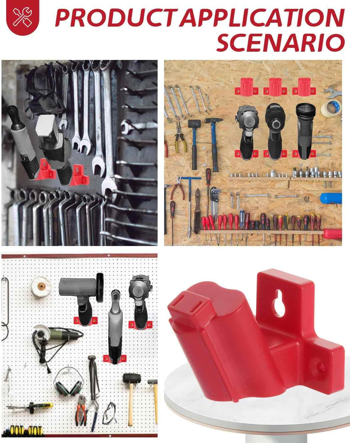 6-Pack Tool Holder Compatible with Milwaukee M12 12V Power Tools, Wall Mount Org