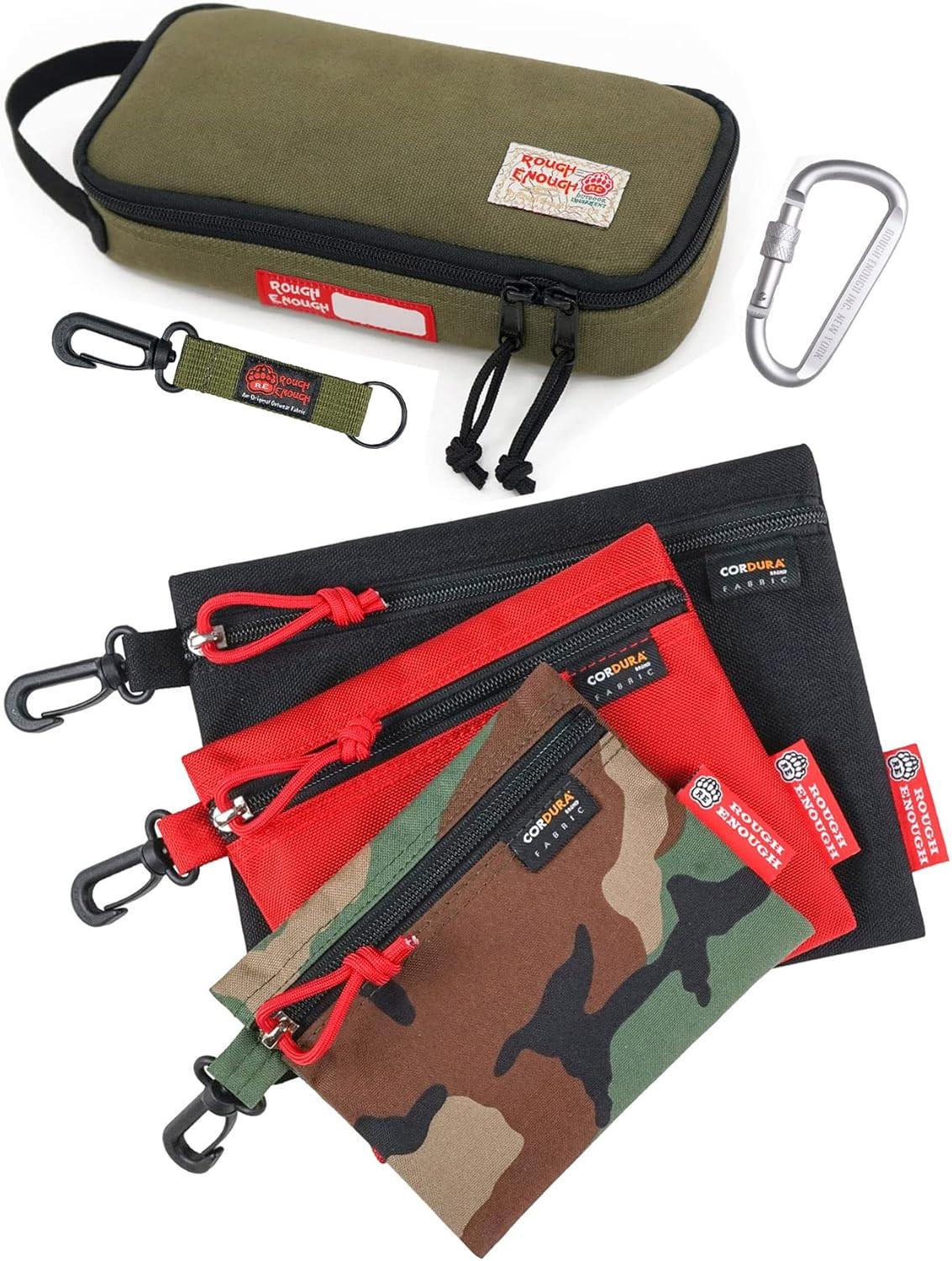 Rough Enough Compact Multi Tool Storage Bag with Clip-On Pouches