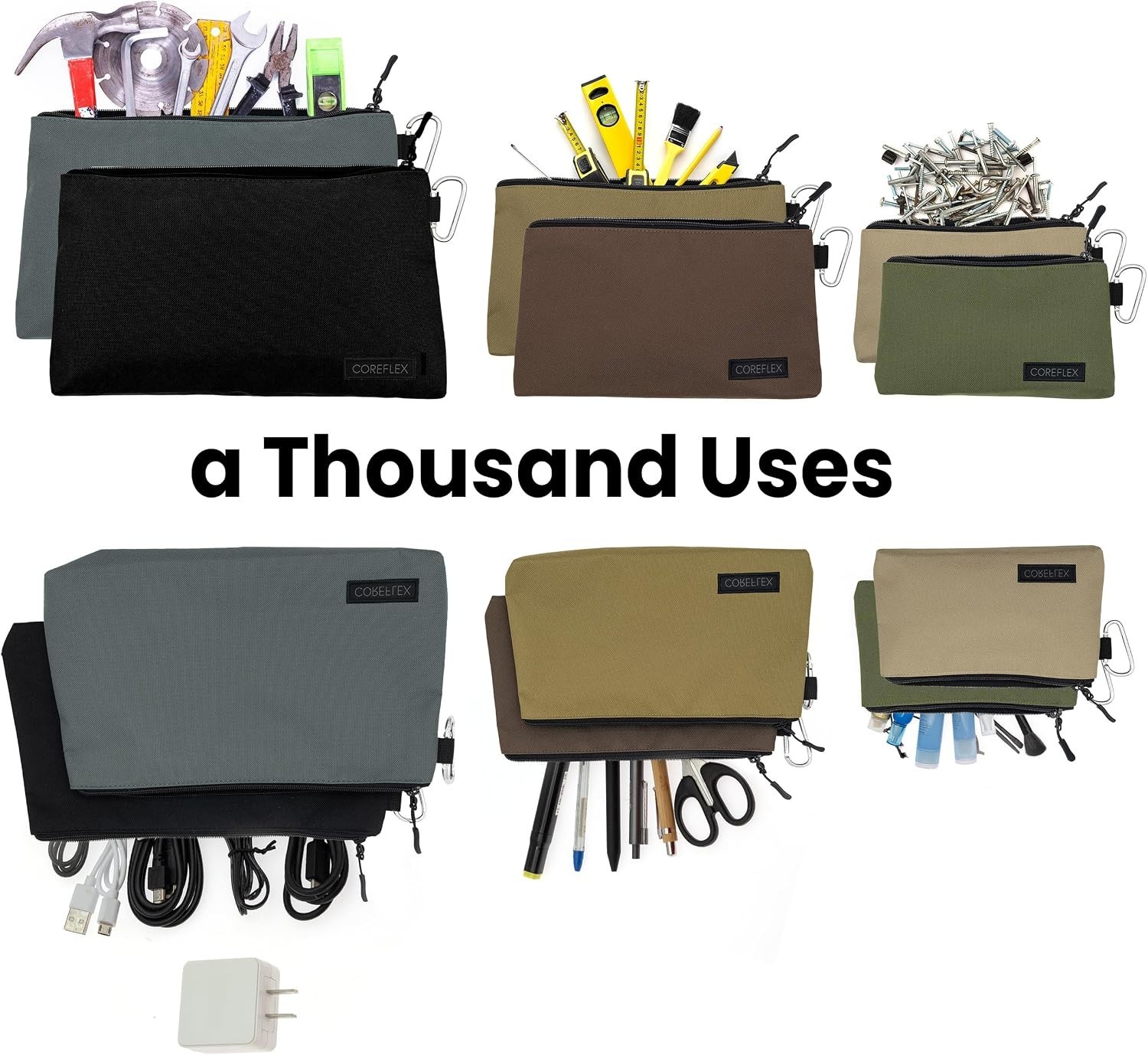 Multipurpose Zipper Tool Pouch Combo