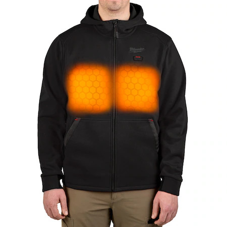 Milwaukee Tool M200b-21L Men’s Heated Hoodie, Up To 8 Hours Time, Zipper