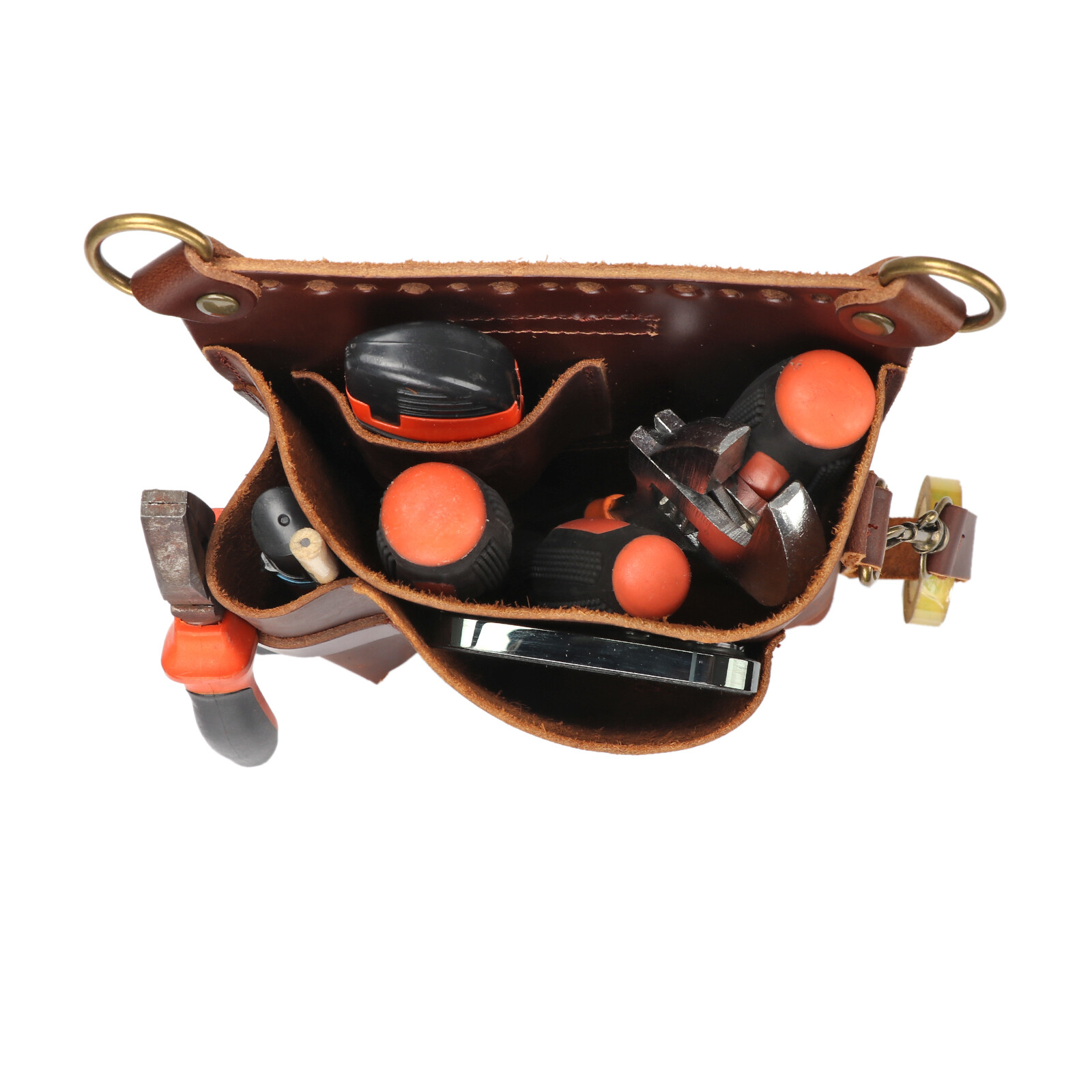 TOURBON 6-in-1 Leather Garden Tools Storage Belt Pouch Utility Shoulder Bag Gift