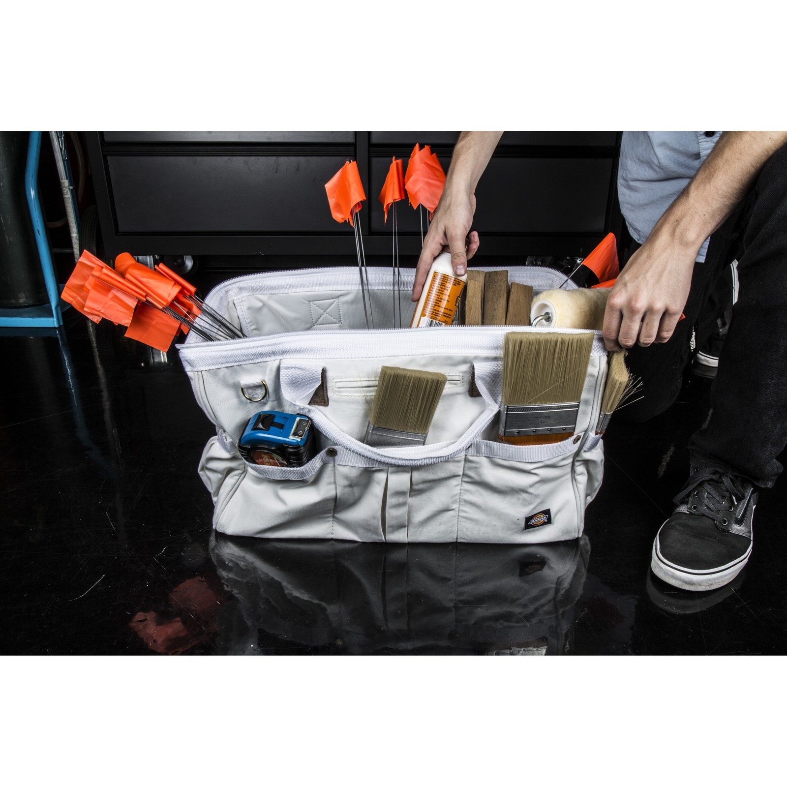 Work Painters Tool Bag 20 inch White Dickies 57041