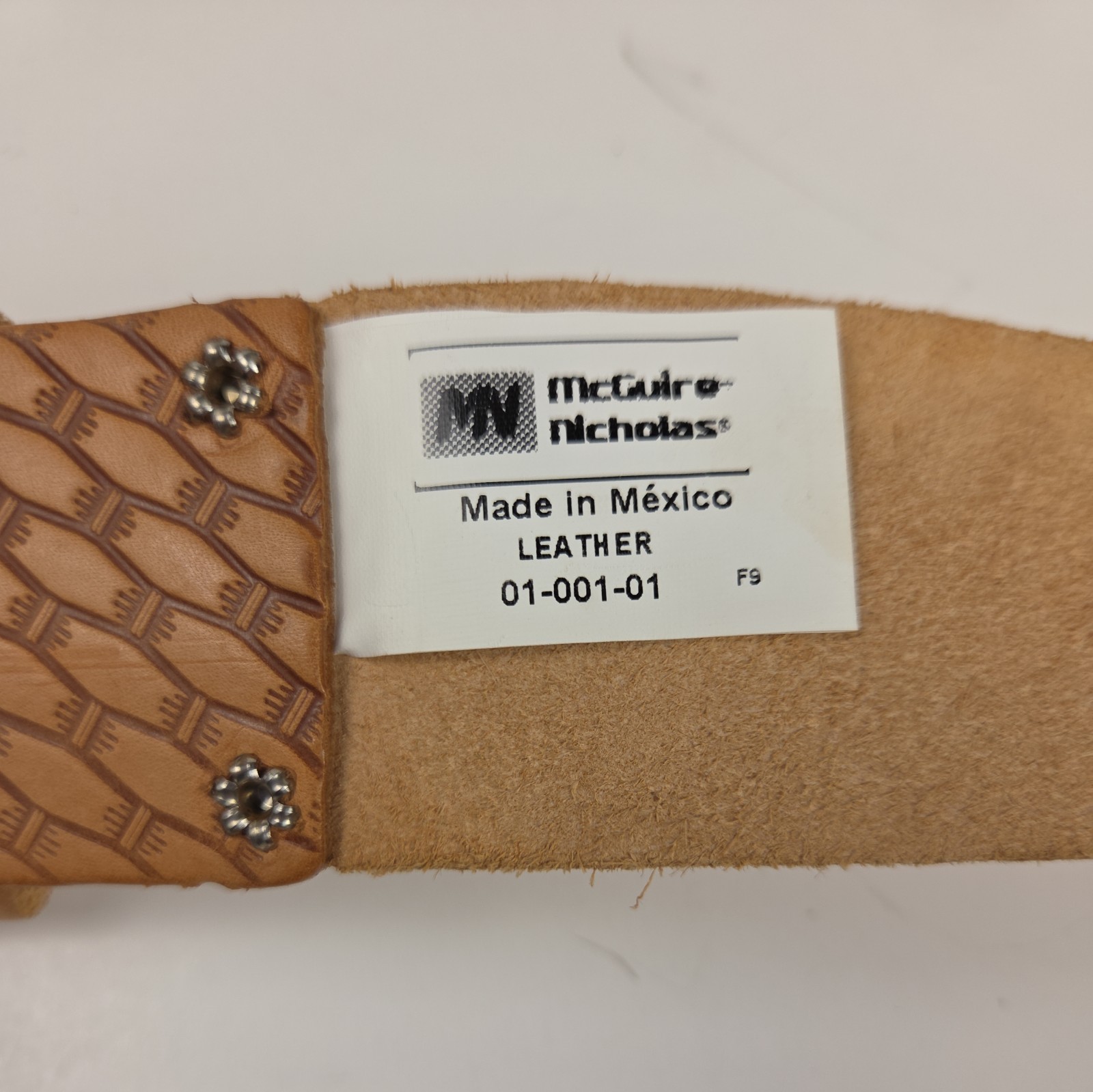 McGuire-Nicholas 2″ Leather Prof Work Belt Tool Belt in Saddle Raw Cow Hide 46”L