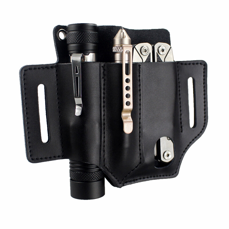 Tactical Multi Tool Belt Leather Bag Portable Tool Storage Holster Waist Pocket