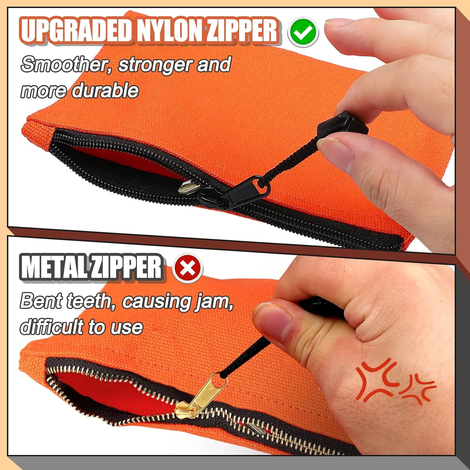 ANPHSIN 7»x4.7» Canvas Tool Bags Pouches – 4 Pack Heavy Duty Zipper Pouch Set,