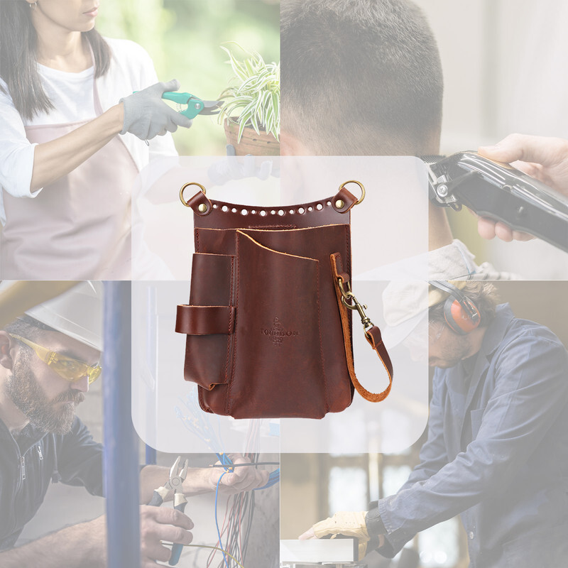 TOURBON Leather EDC Garden Tool Pliers Carry Pouch Belt Bag Phone Case Crossbody