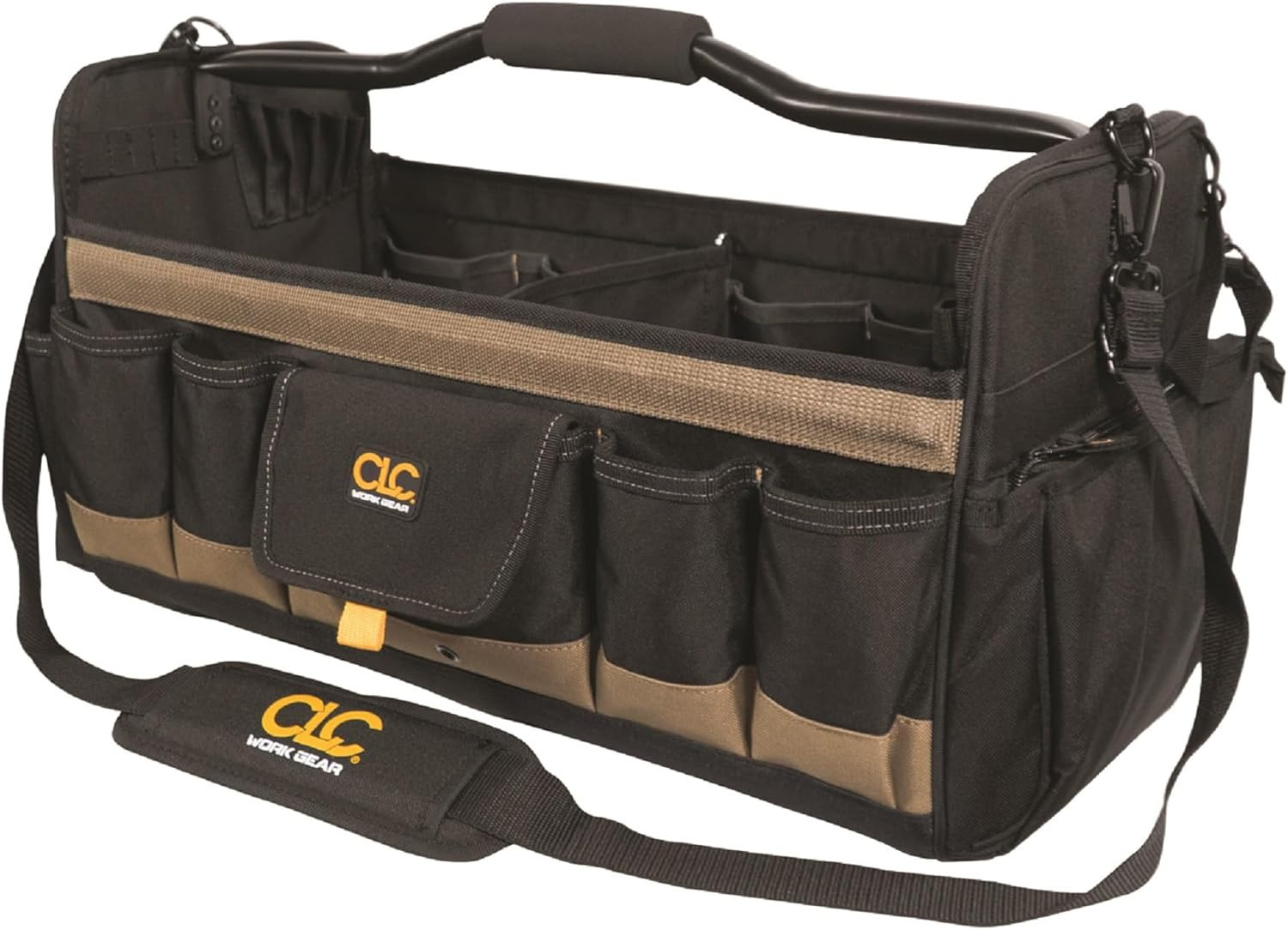 Soft Sided Tool Box Bag Tote Open Top 27 Pockets Organizer Adjustable Partition
