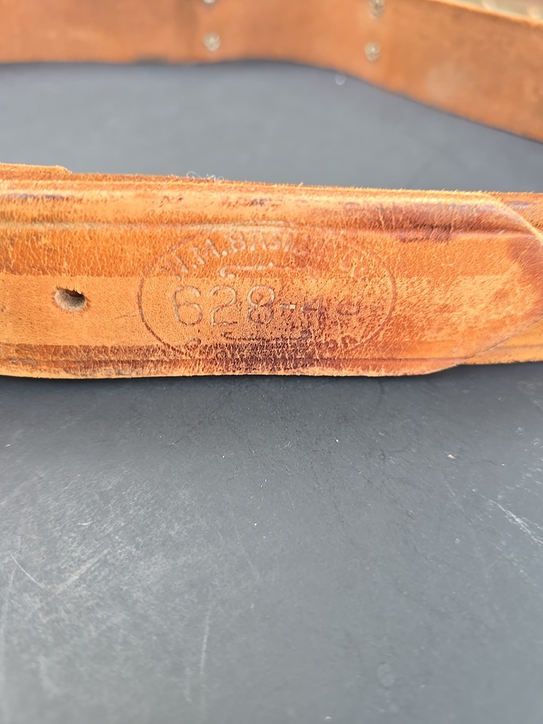 Vintage W. M. Bashlin Co. Linesman Tool Belt, #628-46 100% Distressed Leather