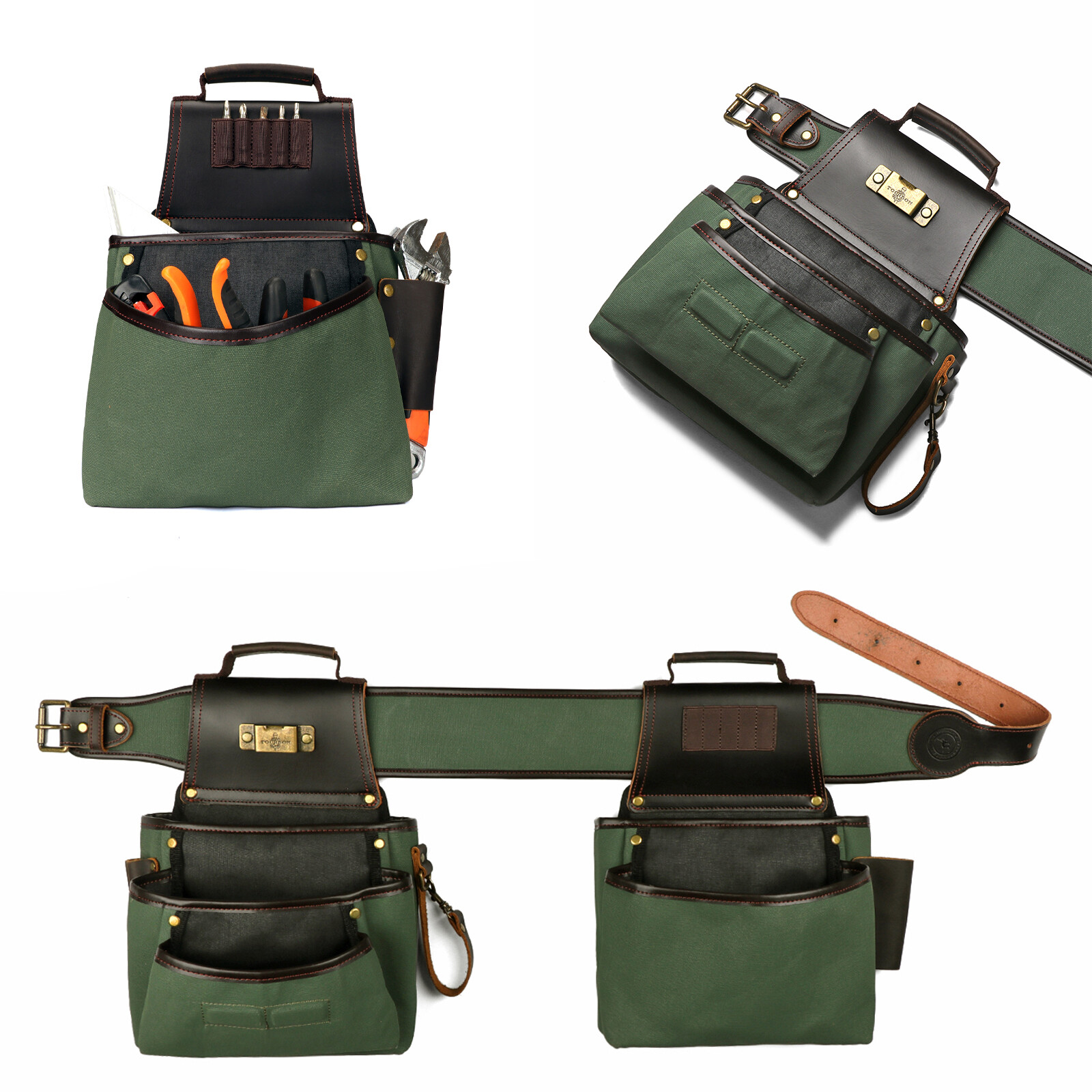 TOURBON Carpenter Workshop Electrician Tool Belt/Pouch/Bag/Holder Heavy Duty