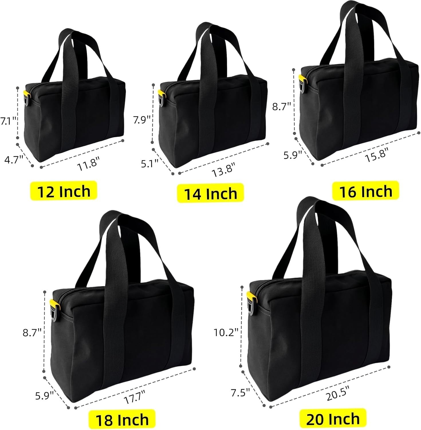 Portable 18 Inch Fabric Tool Bag with Wide Opening – Carry Everything Easily