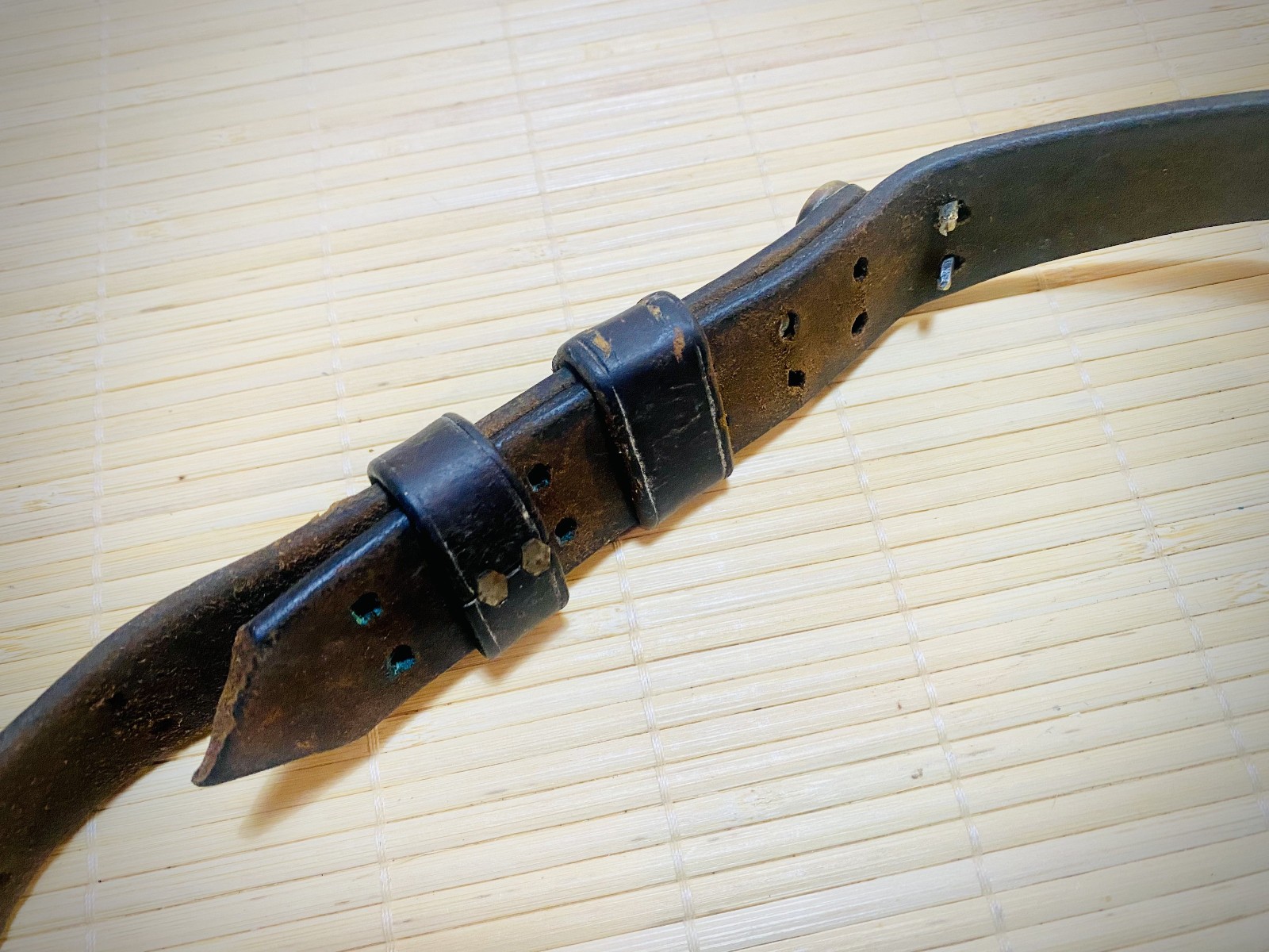 Vintage Antique Lifting Belt — Brass Buckle — Waist Large: 35-1/2” — 39-1/2”