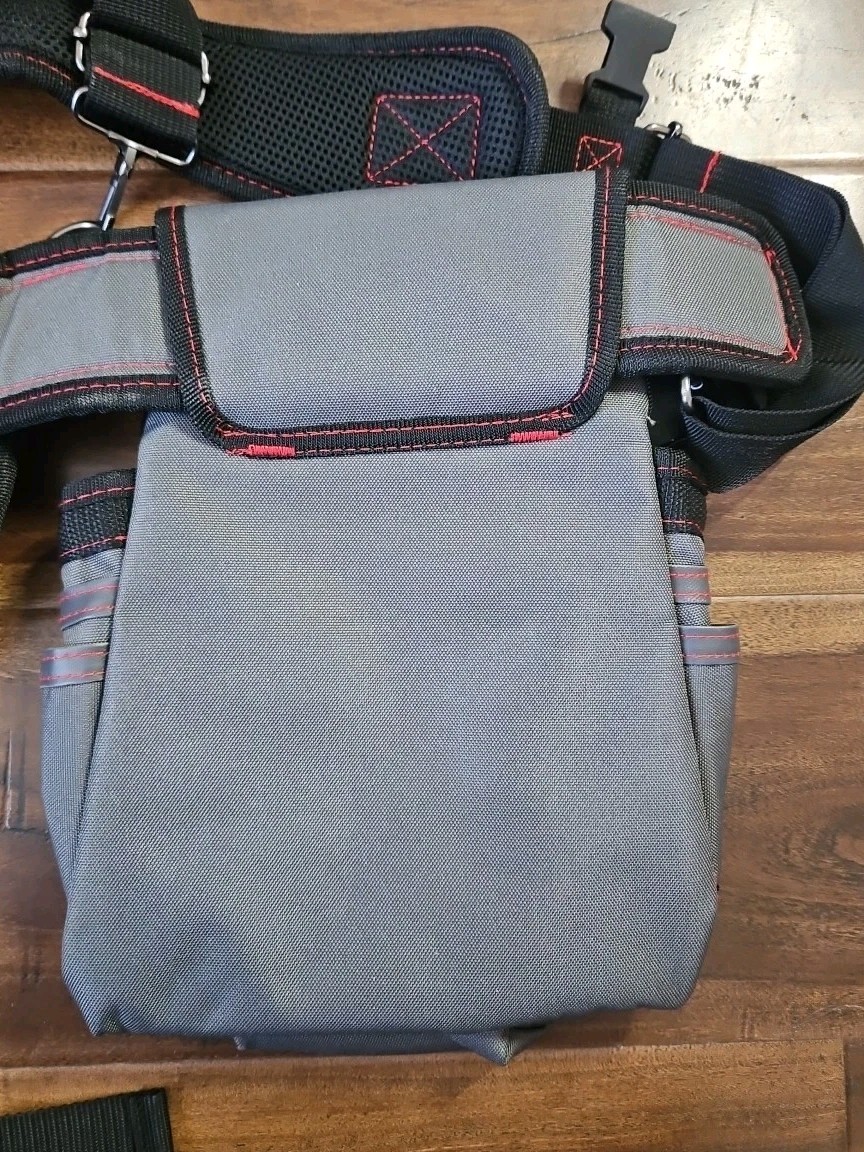 Tool Belt with Suspenders Adjustable Carpenter Tool Pouch Combination Tool Bag