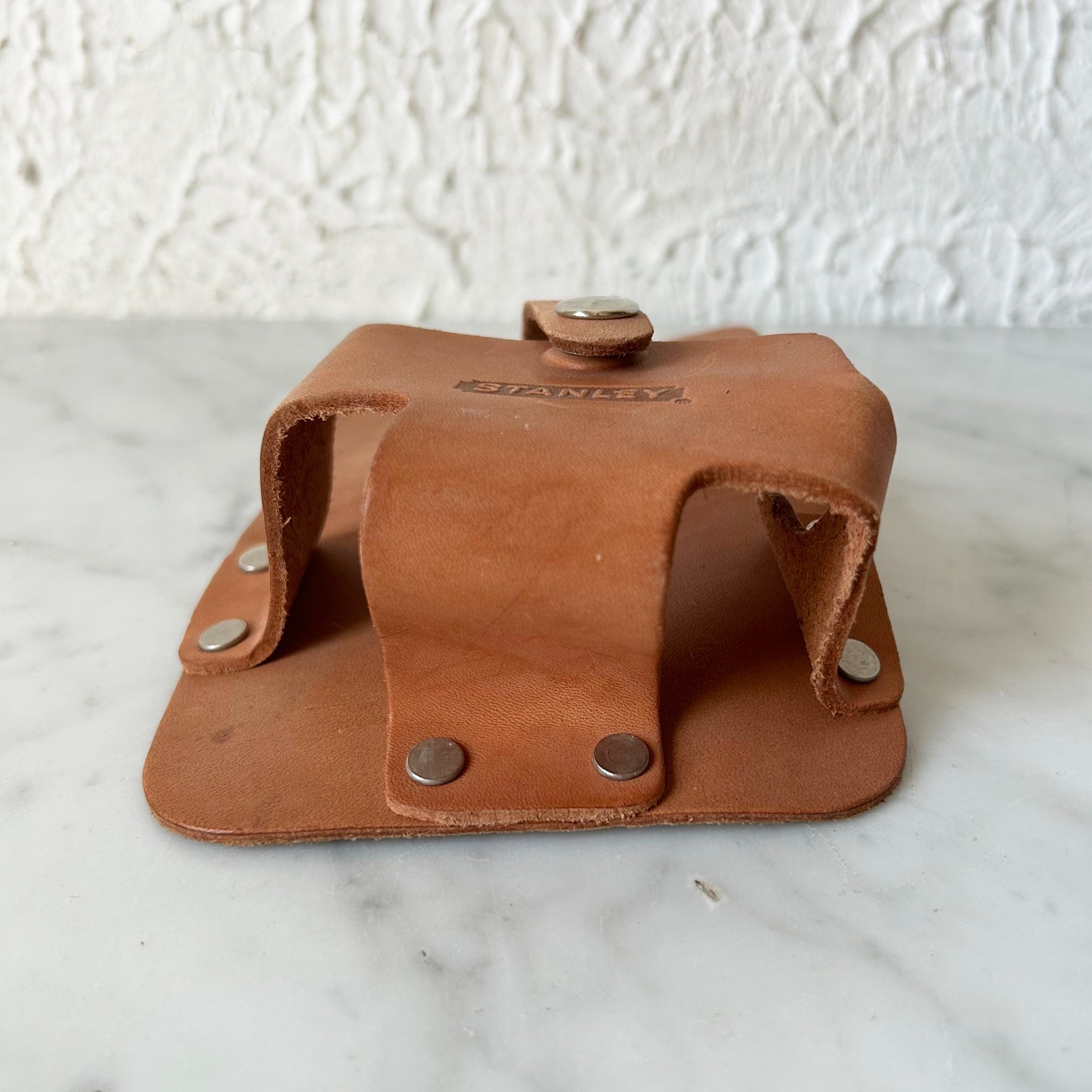 Stanley Leather Measuring Tape Holder Tool Belt Holster Only-Vintage