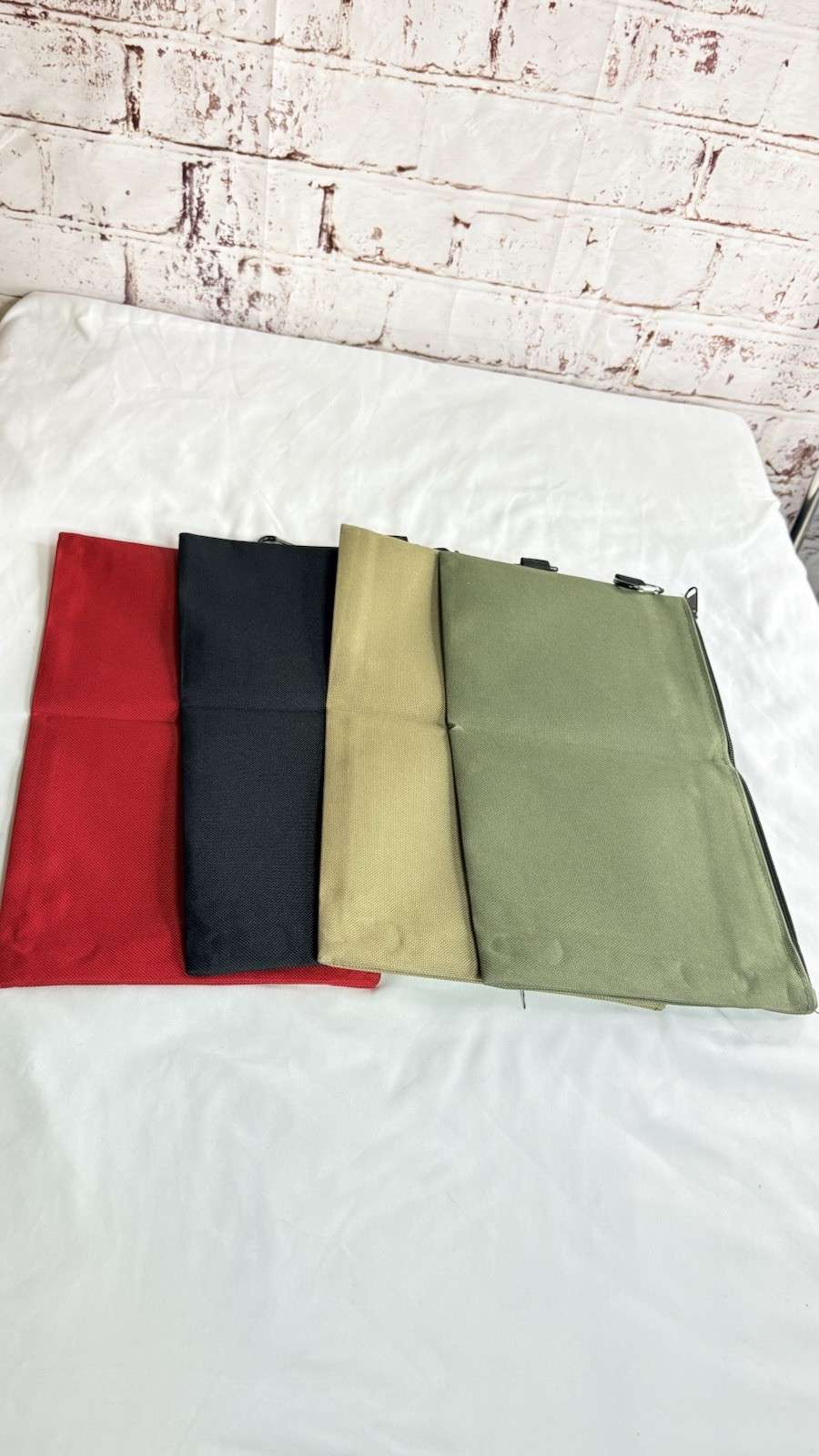 4-Pack Tool Pouch Zipper Bags w/ Carabiner Clips Waterproof Lining 12.6×7.5″