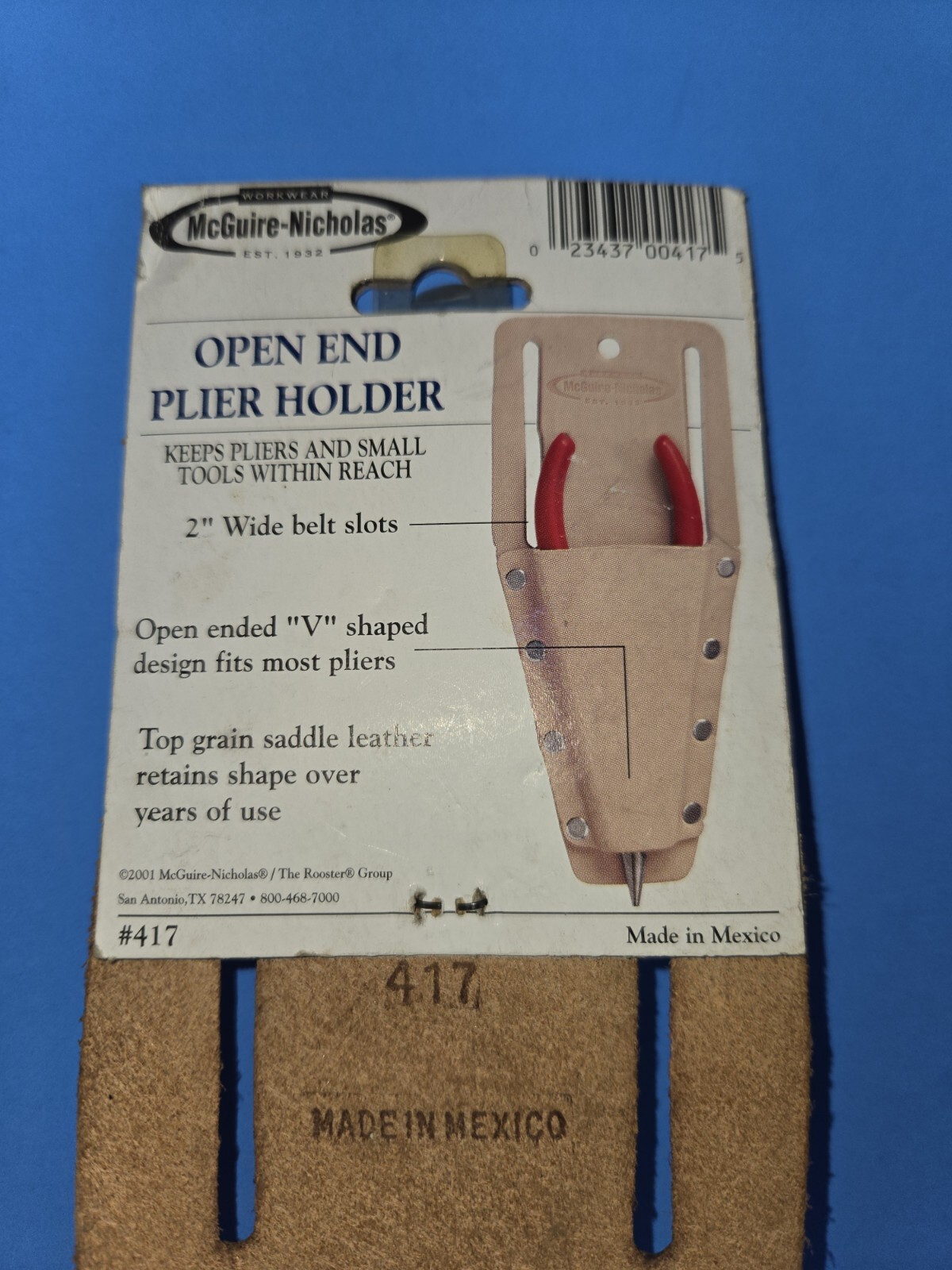 New McGuire-Nicholas Leather Tool Belt Holder for Pliers #417