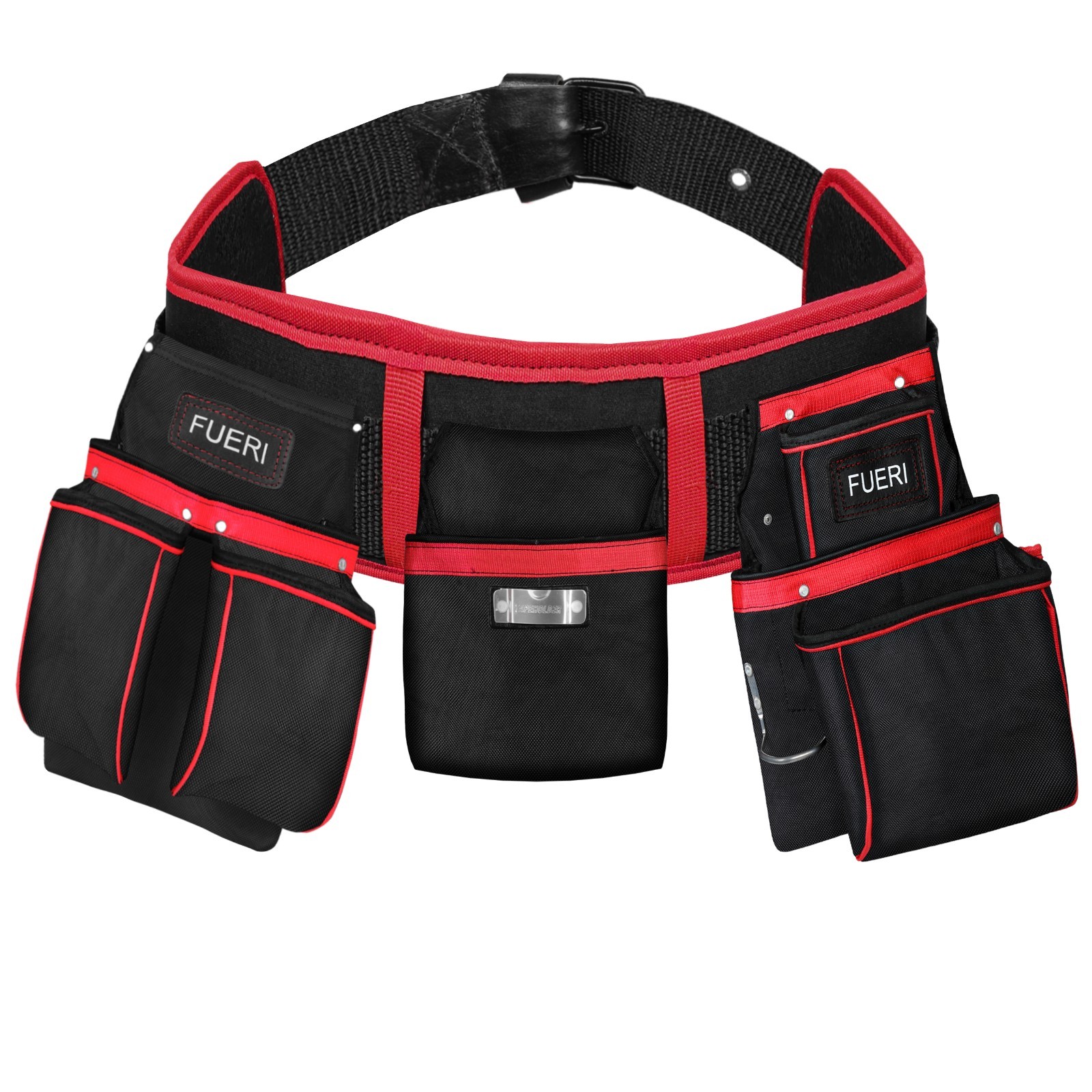 FUERI Nylon 23 Pocket Tool Belt Bags for Men, Heavy Duty Tool Pouches Set with